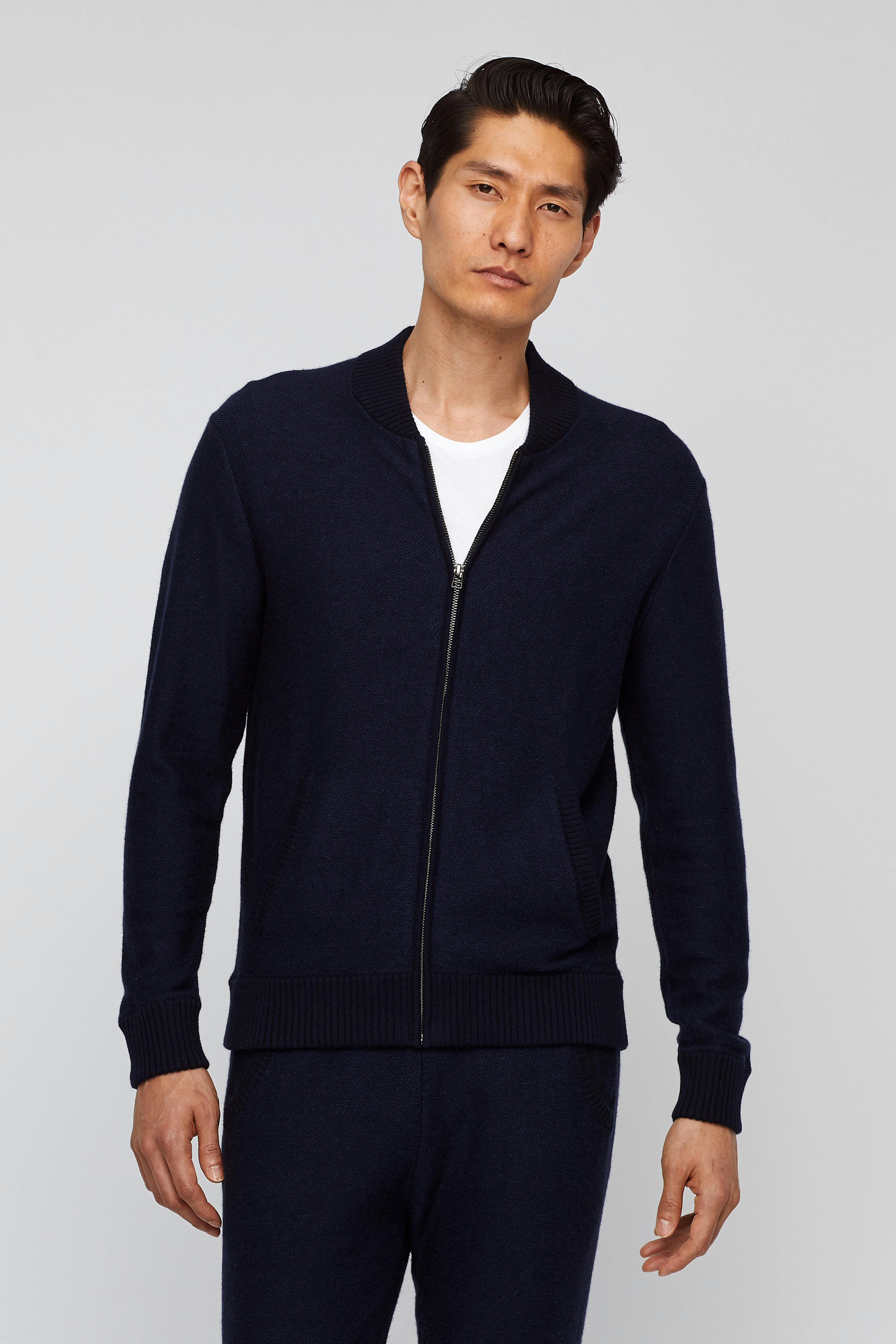 Cotton Cashmere Bomber Sweater