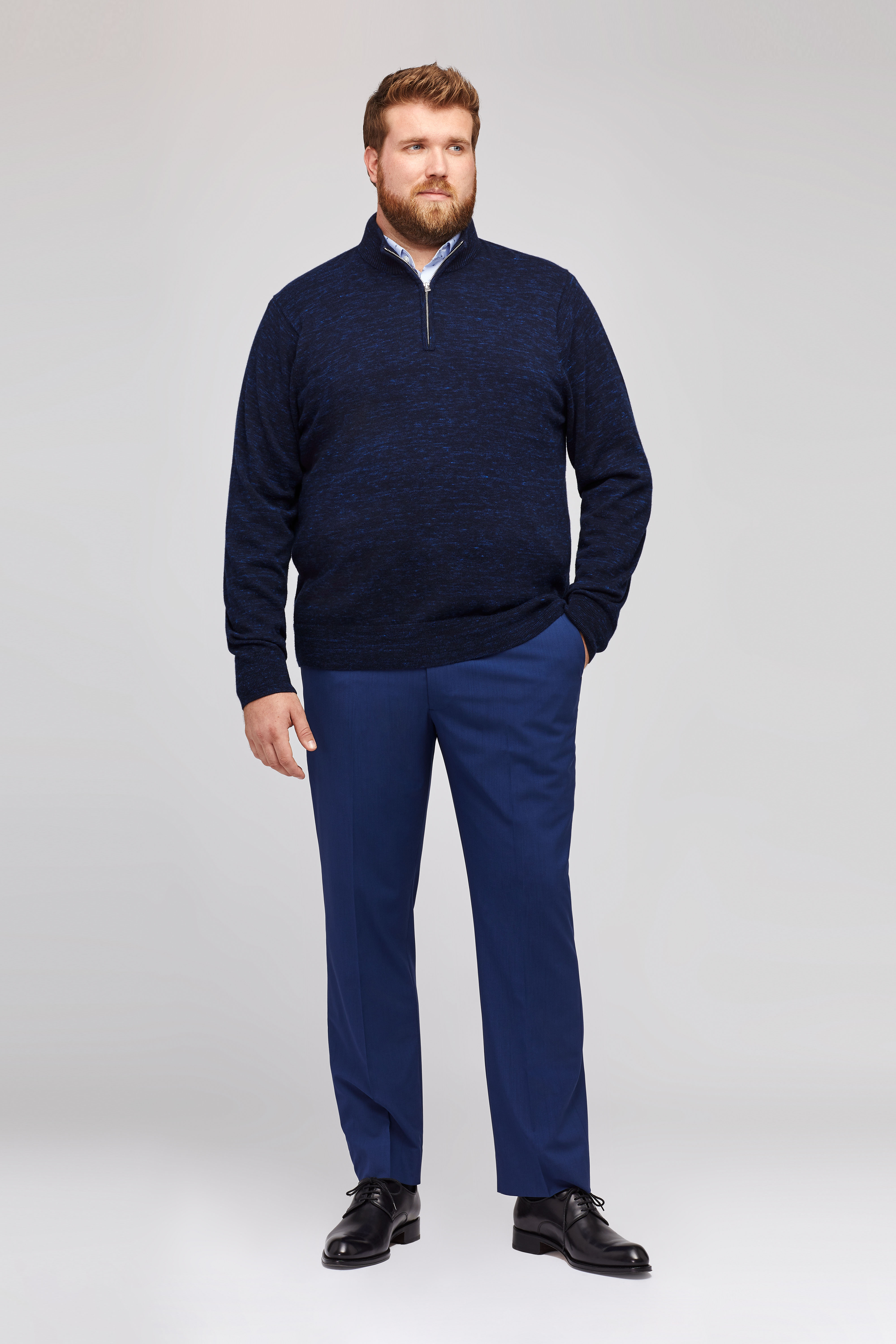 Cotton Cashmere Half-Zip Sweater