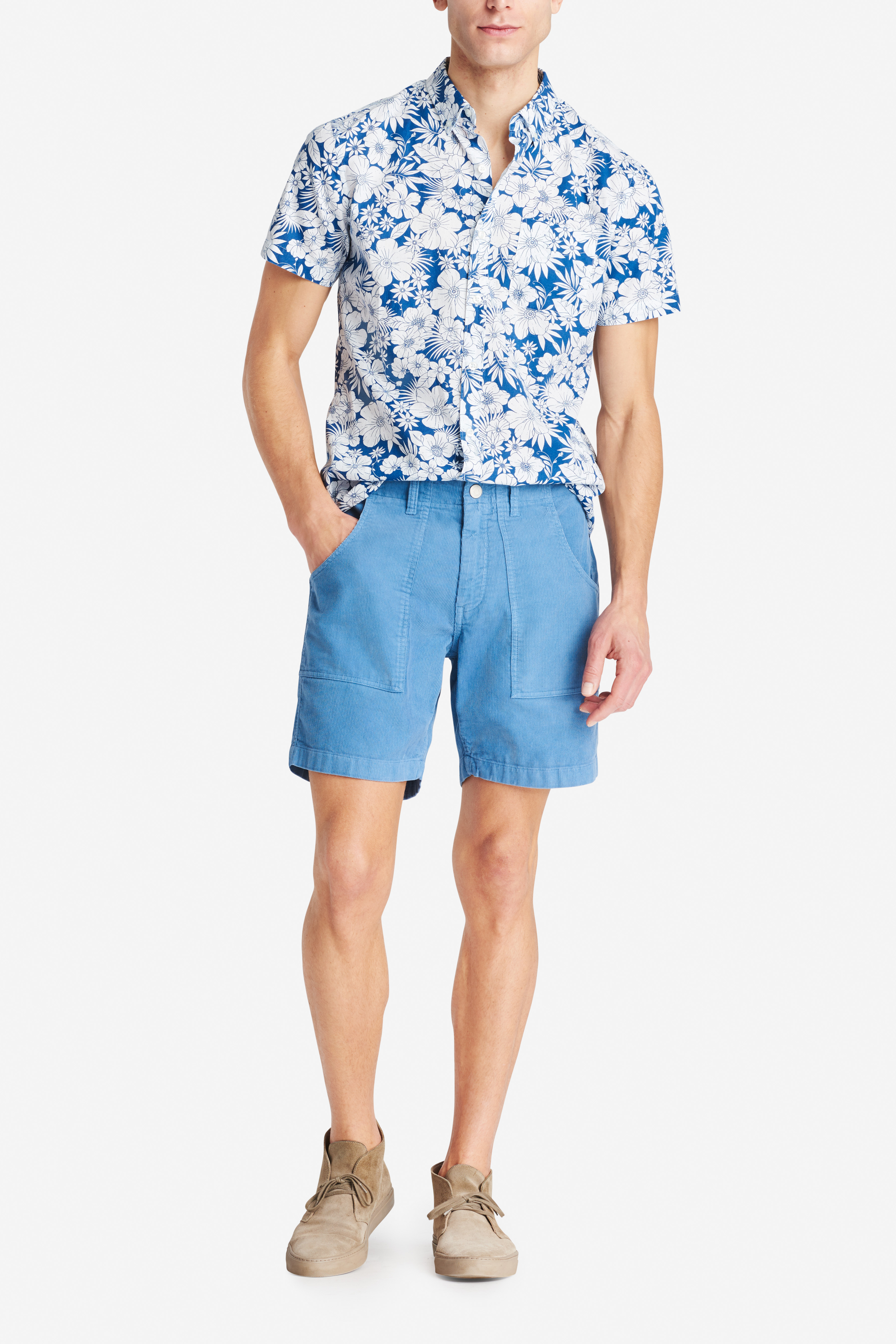 Men's Fatigued Cord Shorts