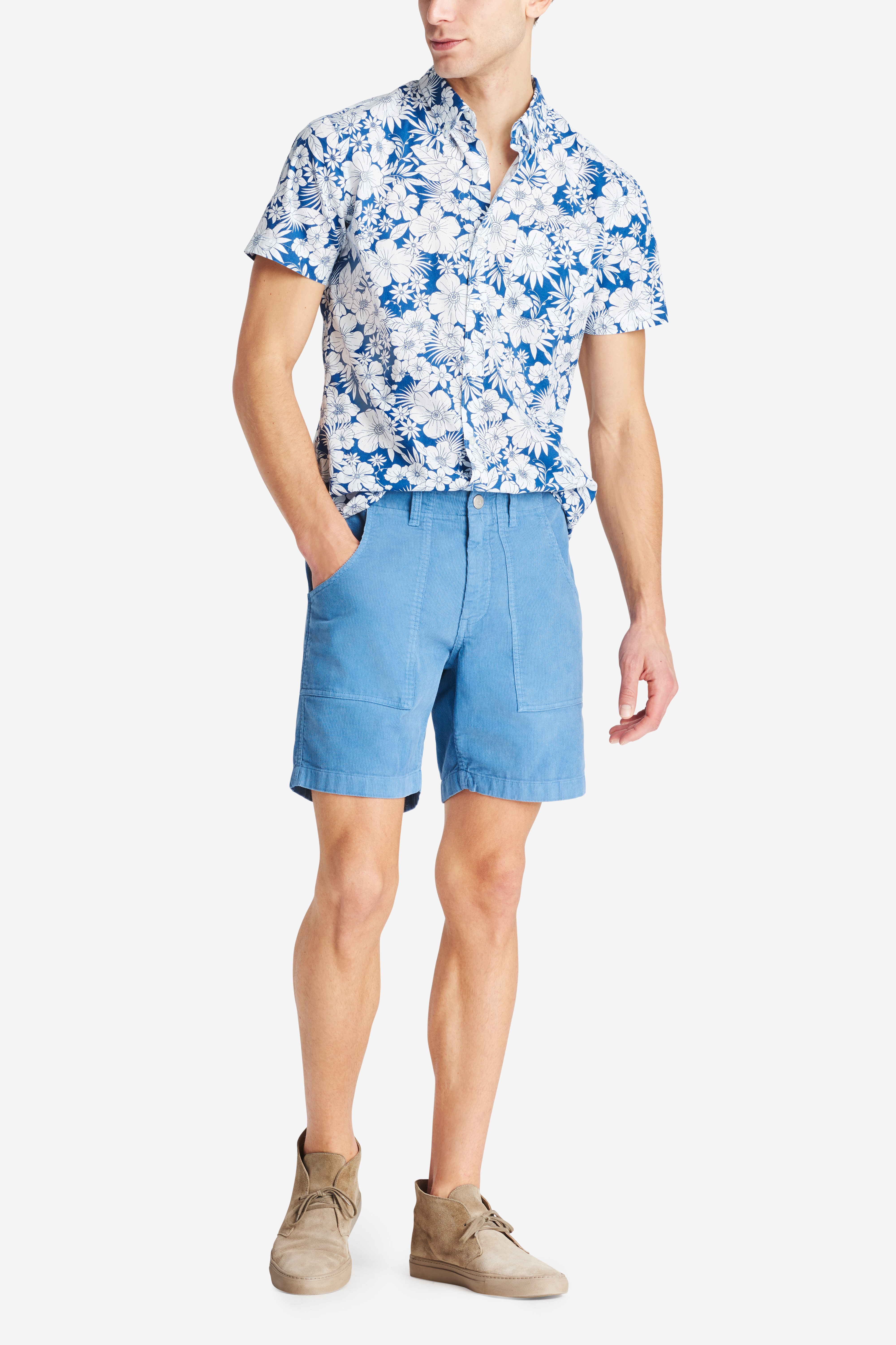 Men's Fatigued Cord Shorts