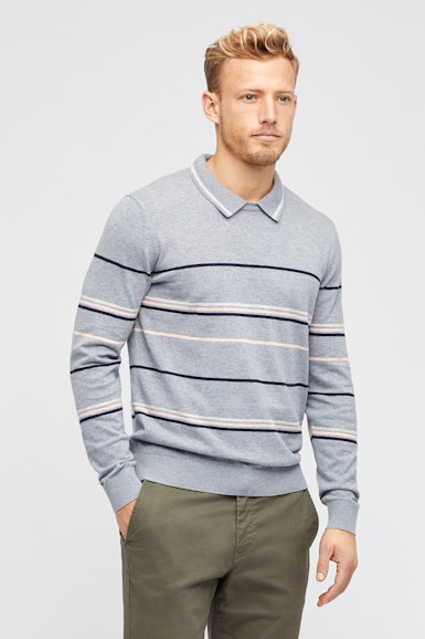 Cotton Linen Collar Crew Neck Sweater