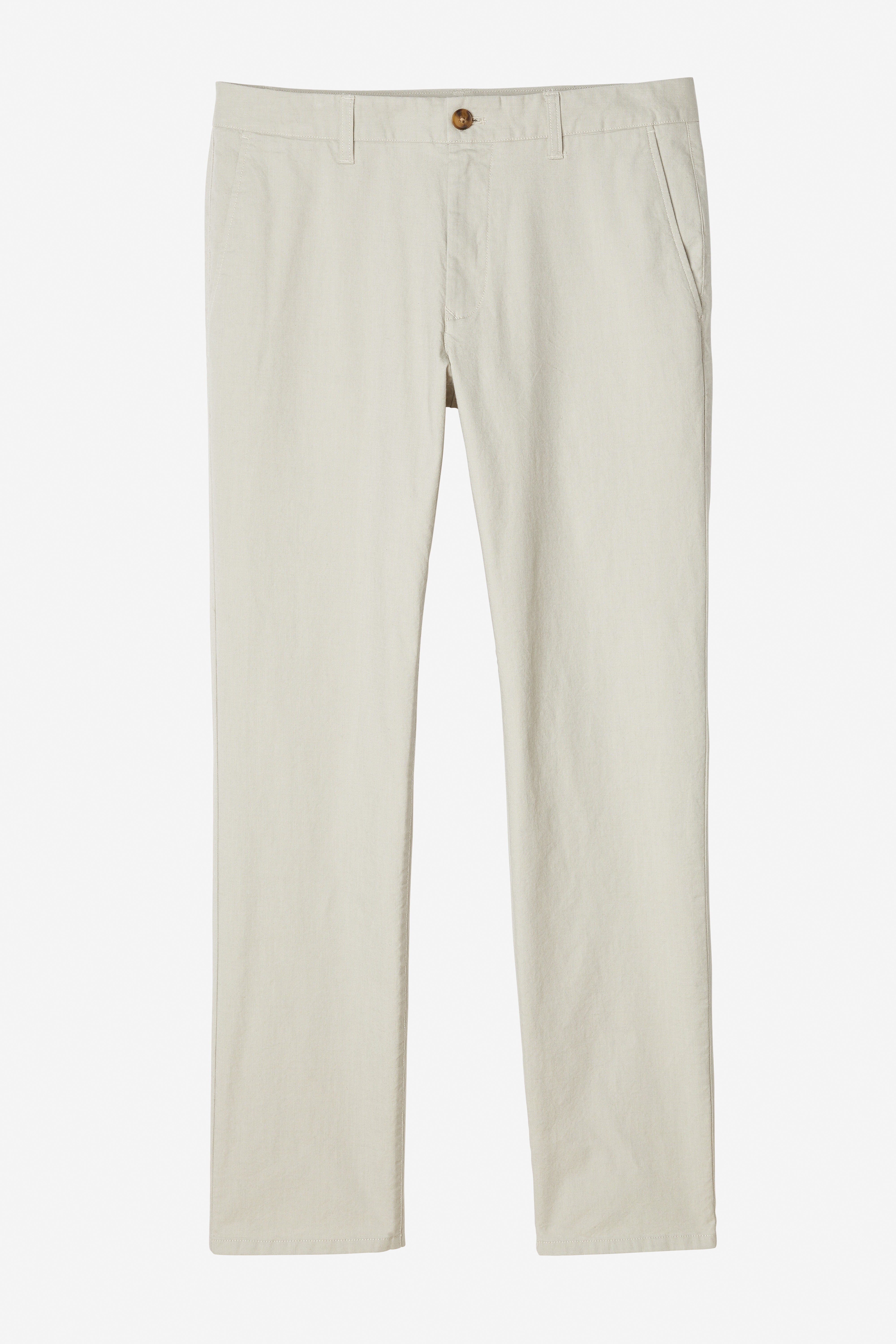 CASPIAN WILD PAISLEY OXFORD STRETCH COTTON CHINO PANT - IVORY