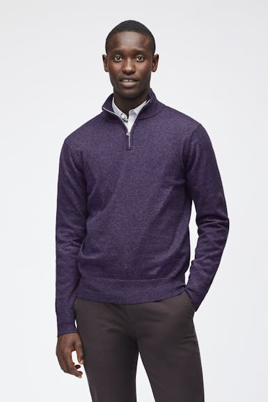 Cotton Cashmere Half-Zip Sweater