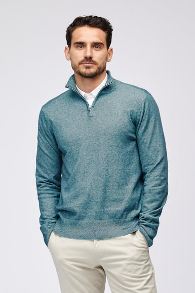 Cotton Cashmere Half-Zip Sweater