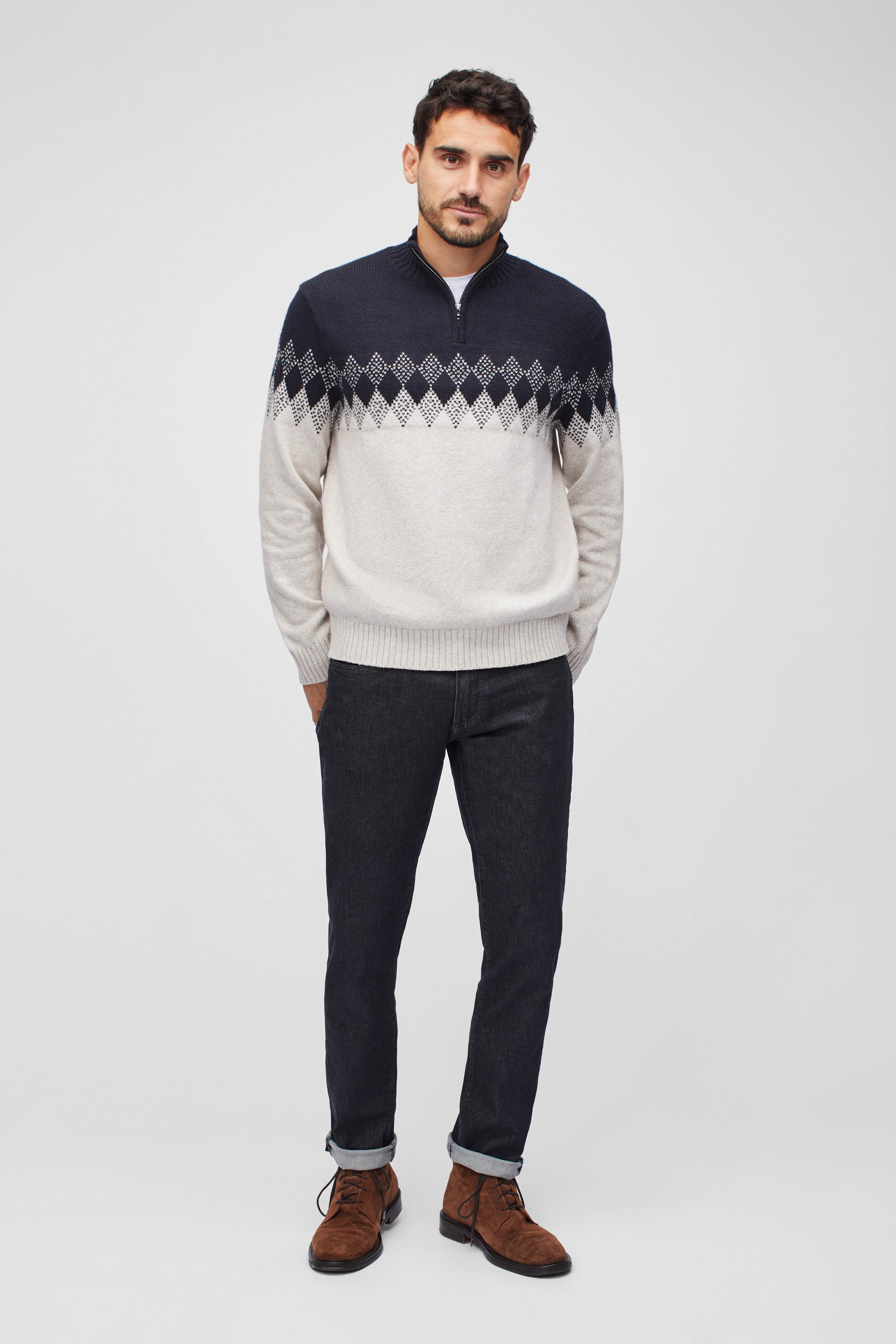 Fair Isle Half-Zip Sweater