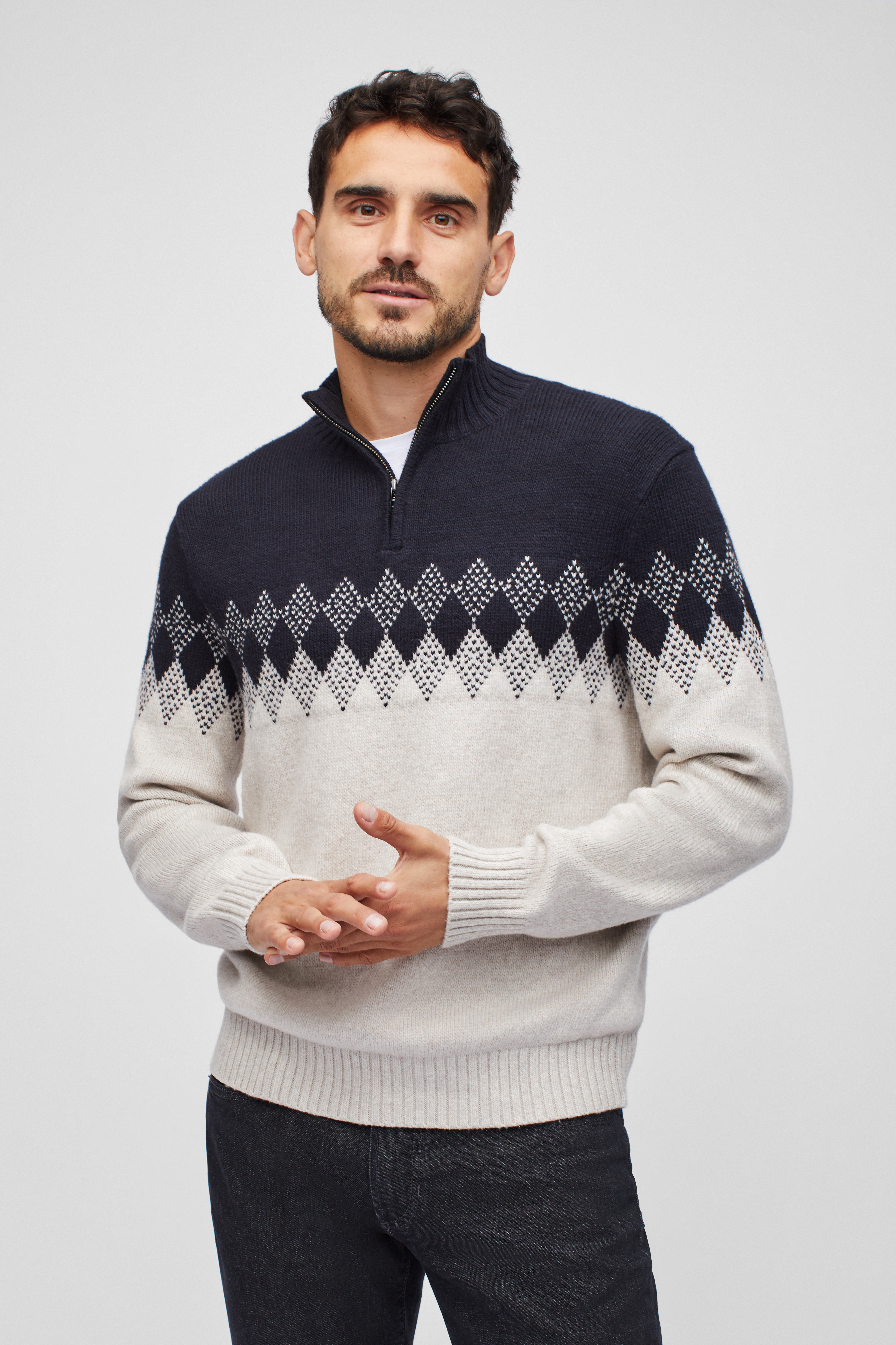 Fair Isle Half-Zip Sweater