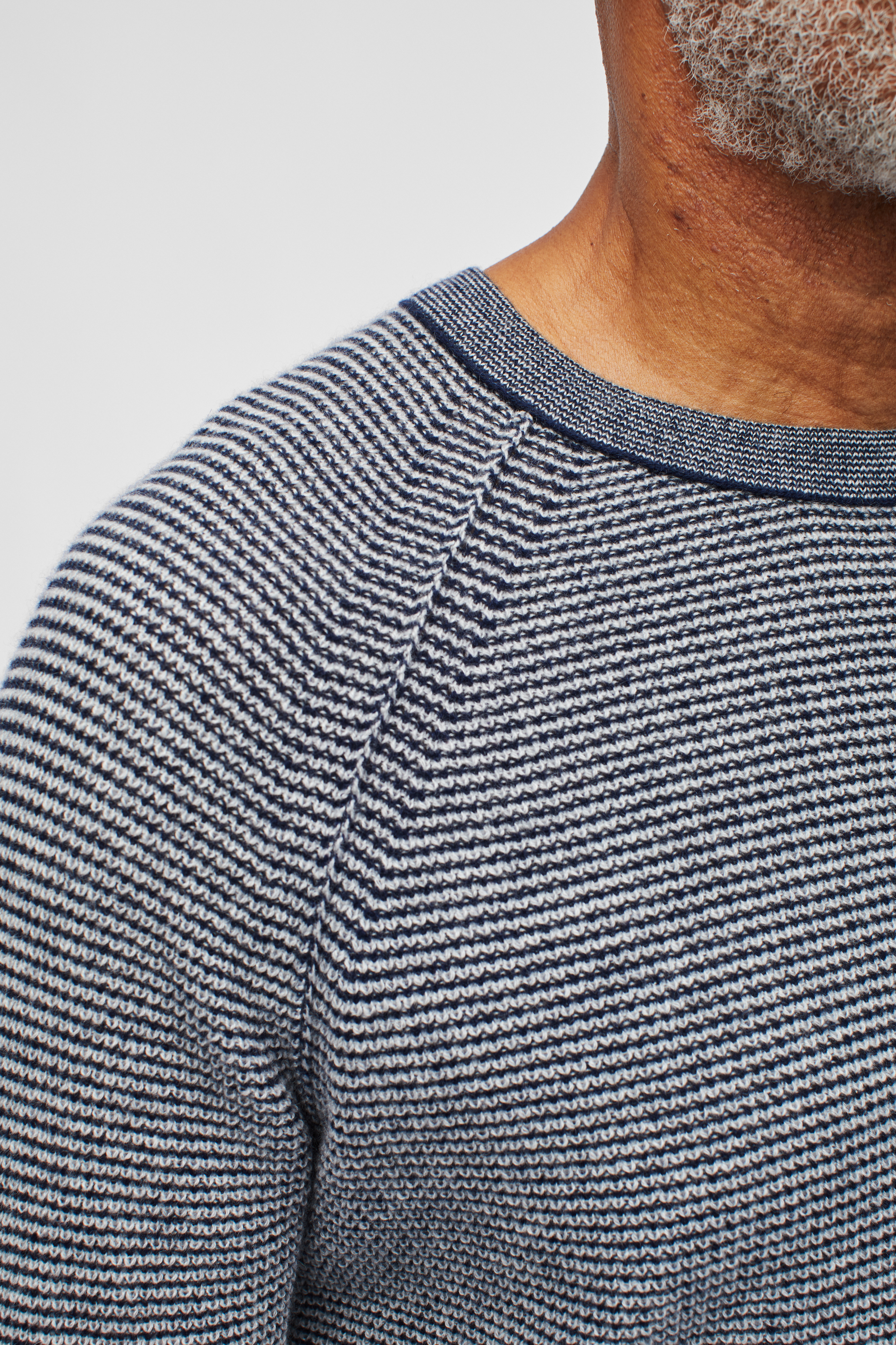 Cashmere Waffle Textured Crew Neck Sweater