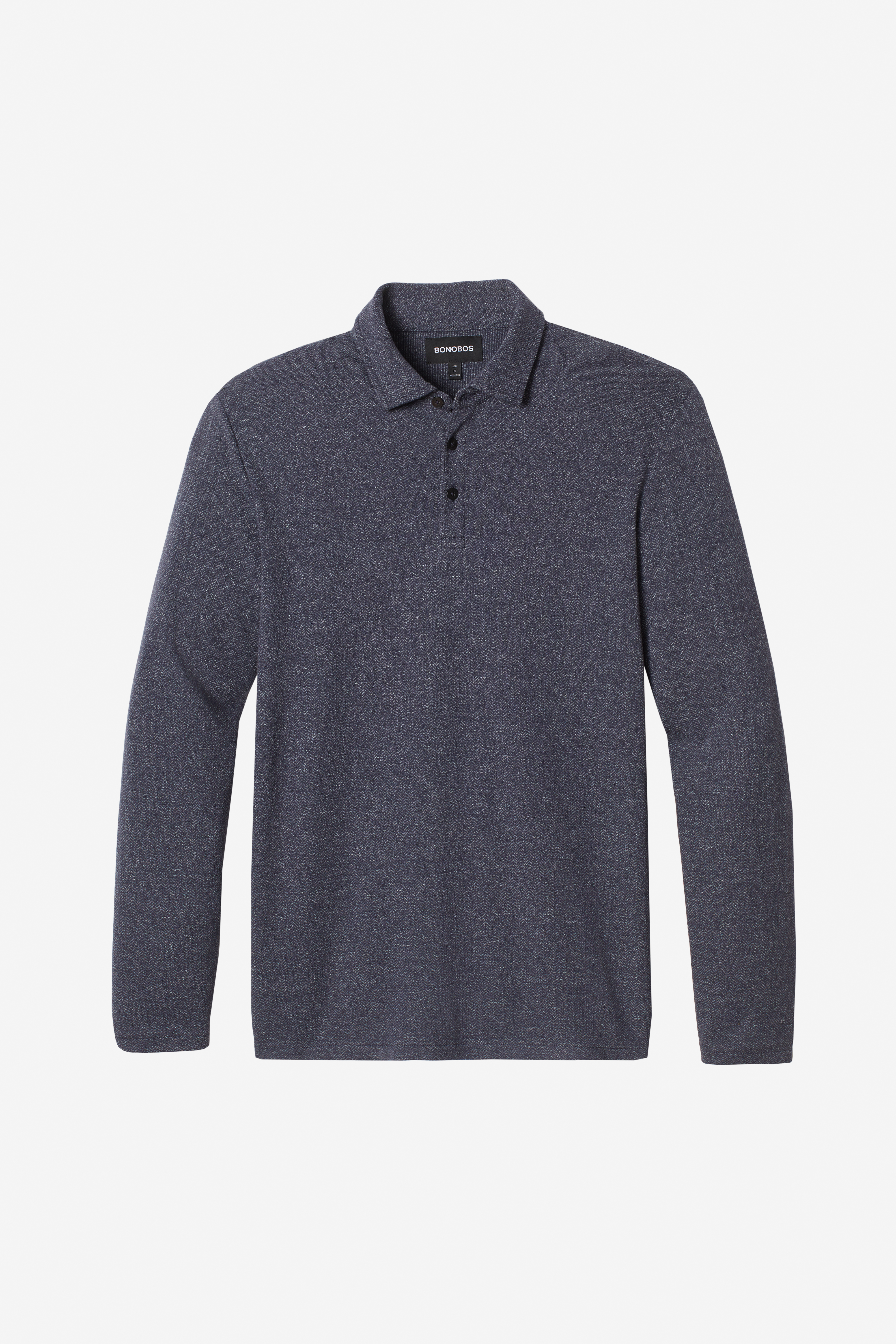 Herringbone Long Sleeve Polo