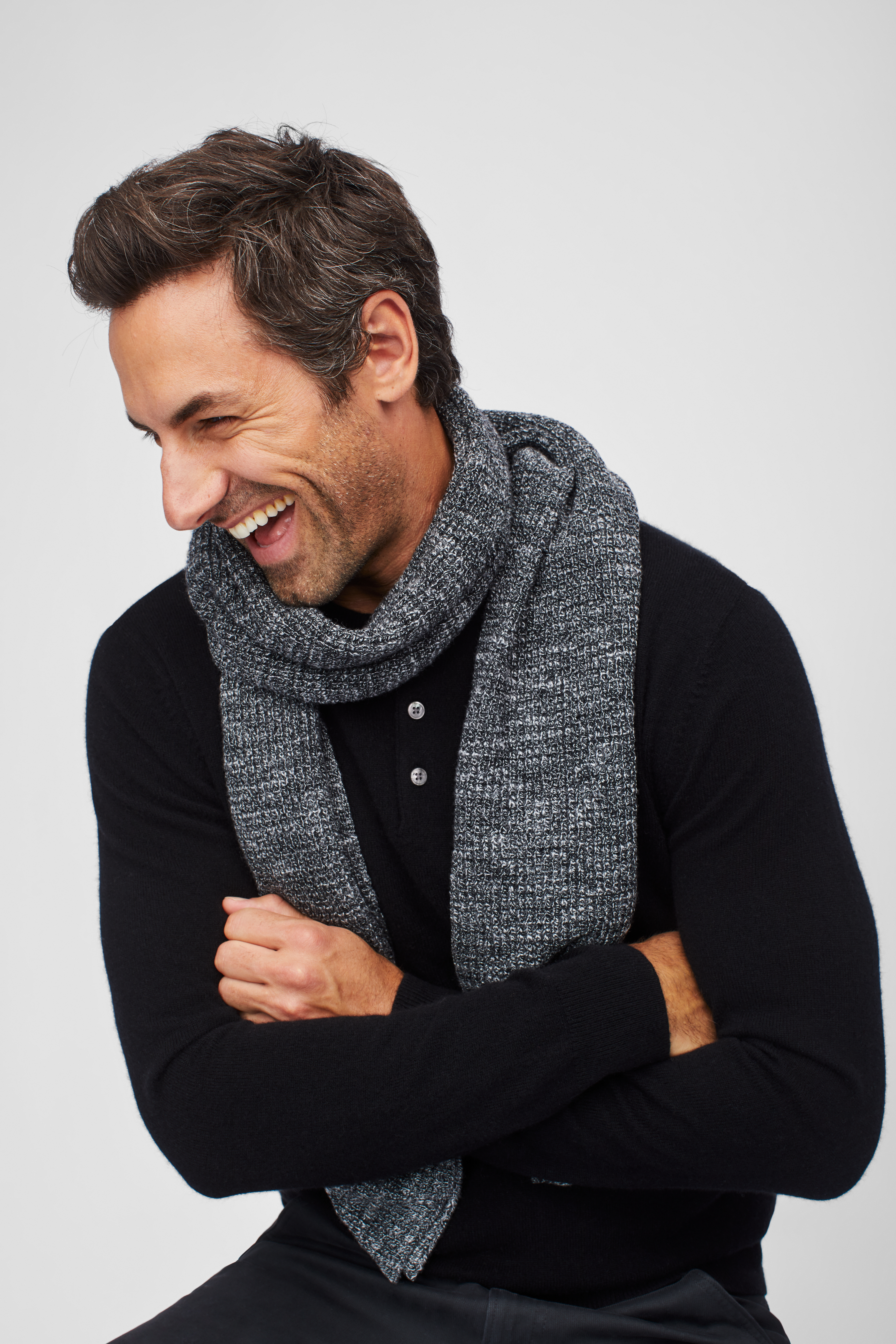 Wool Cashmere Waffle Knit Scarf