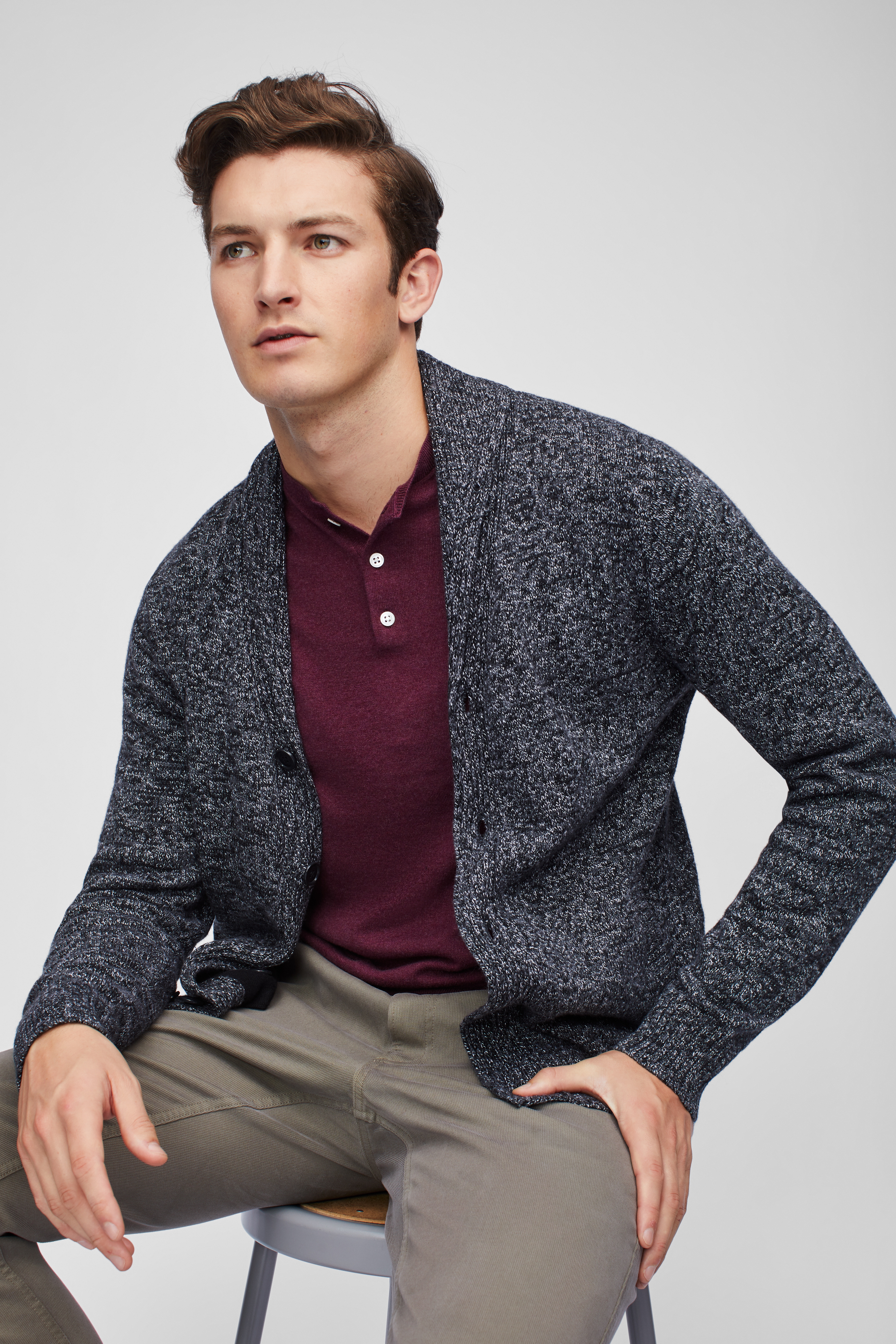 Cotton Cashmere Shawl Cardigan