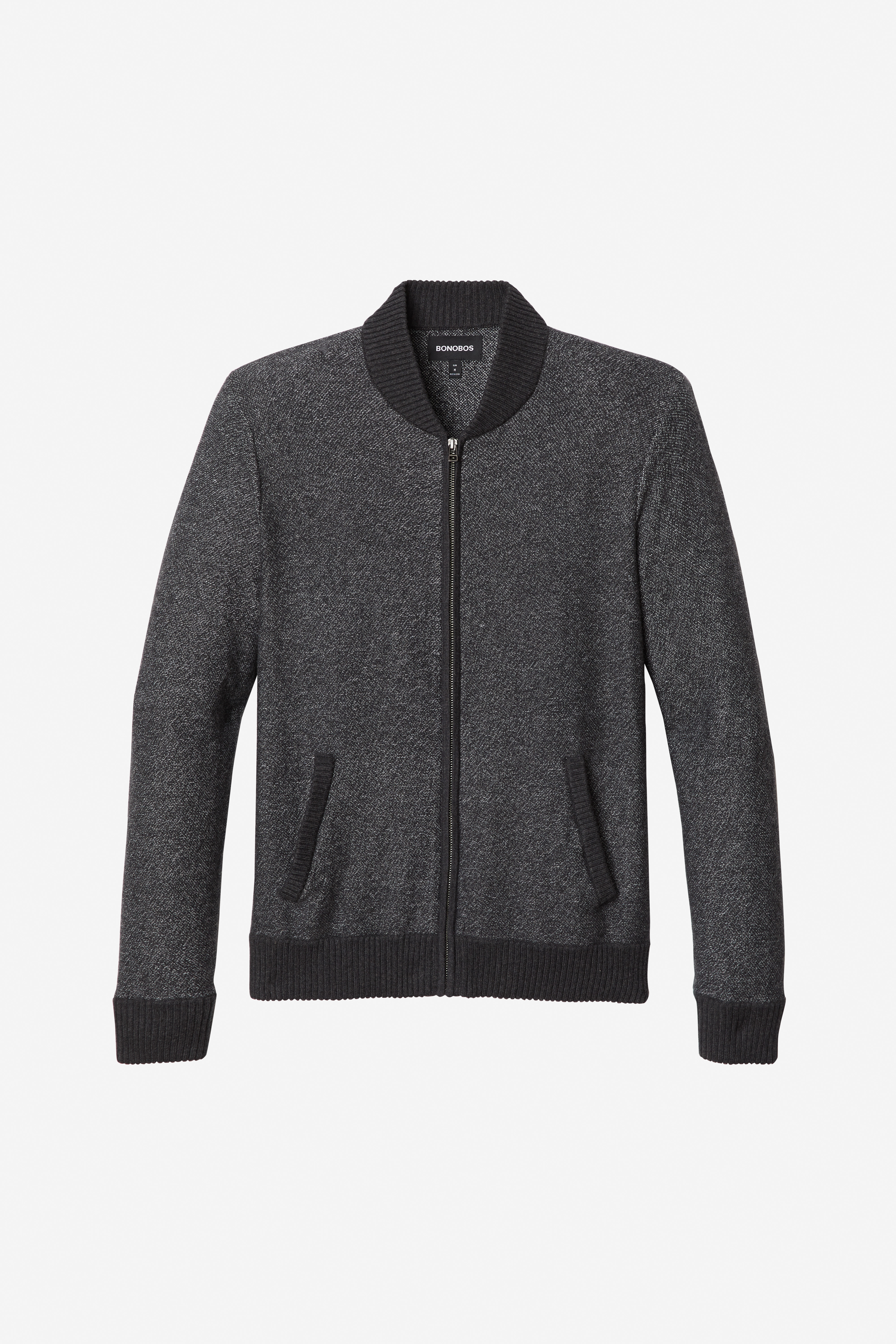 Cotton Cashmere Bomber Sweater