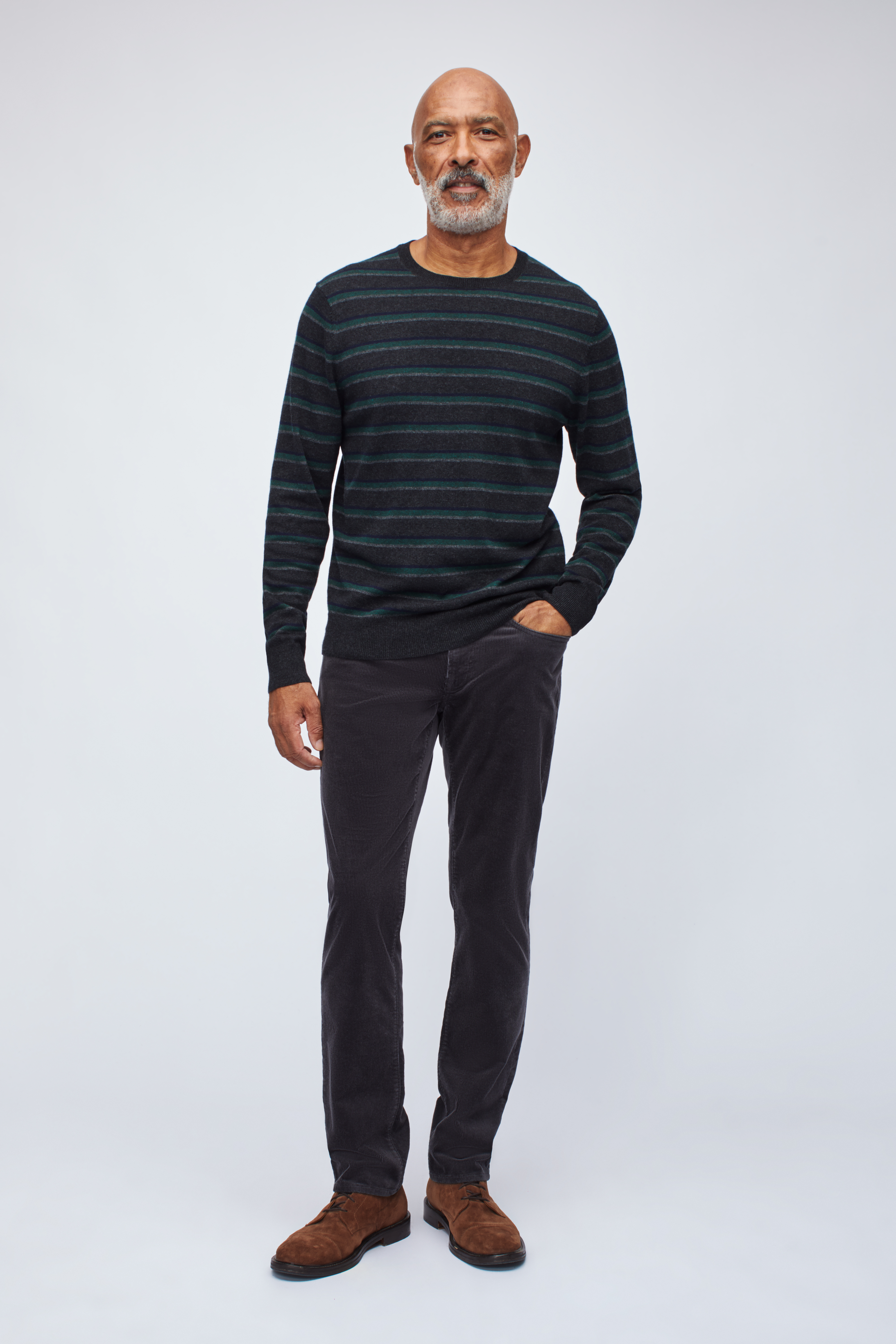 Cotton Blend Crew Neck Sweater