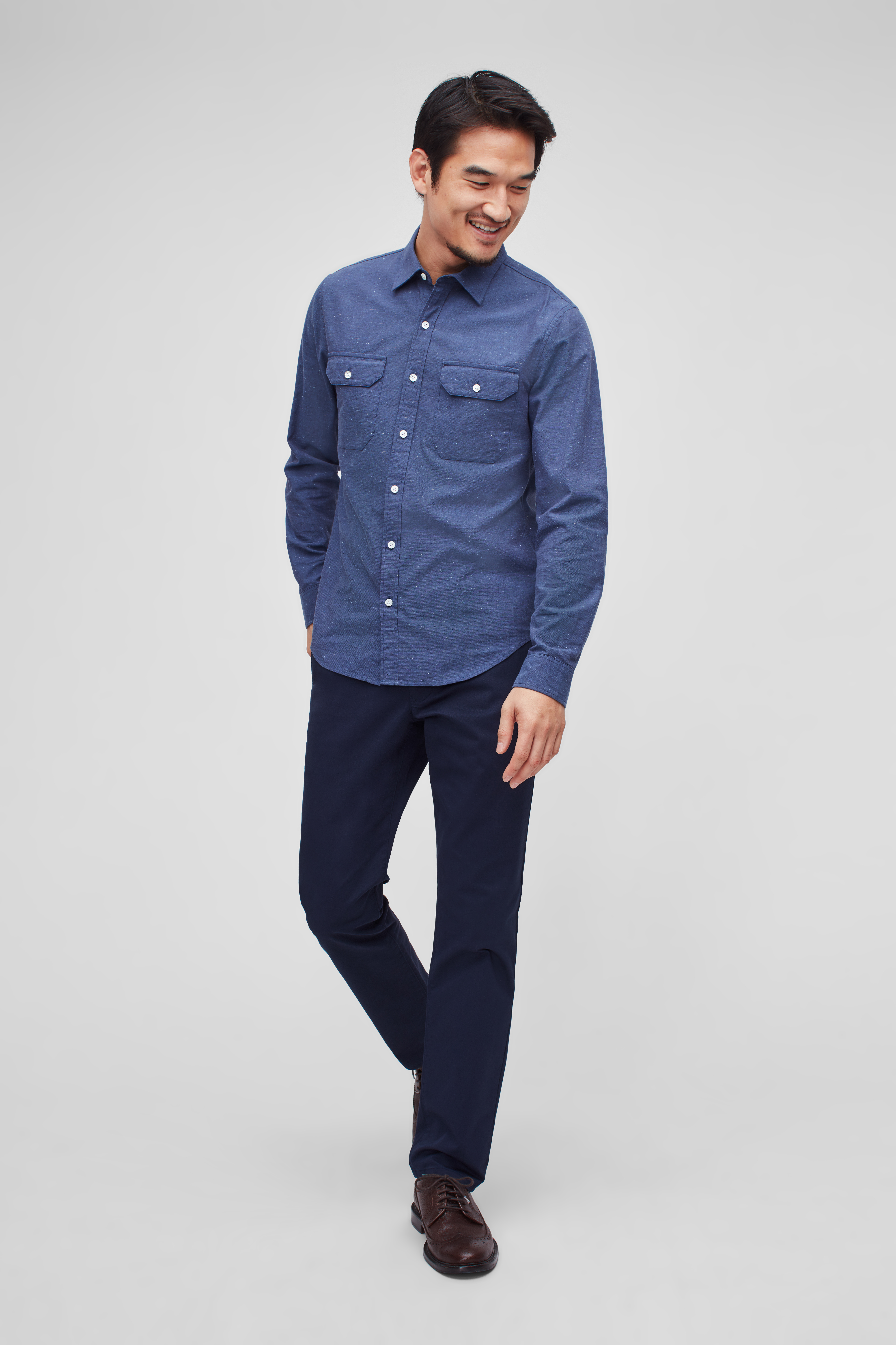 Textured Double Pocket Shirt