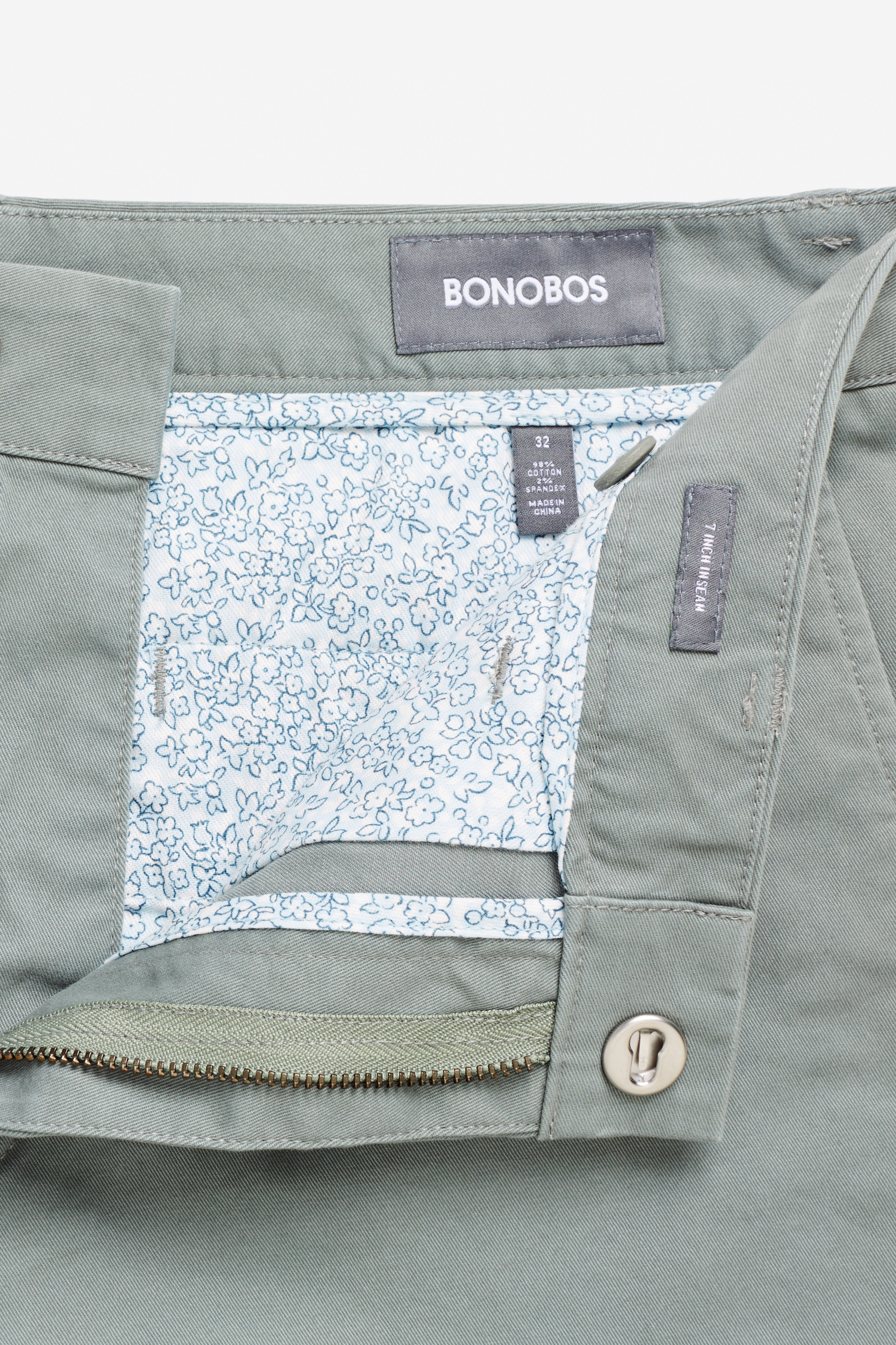 $68 New Bonobos Washed Chinos 9" Shorts ~ Gargoyle Grey Gray~NEW~ Size 32 