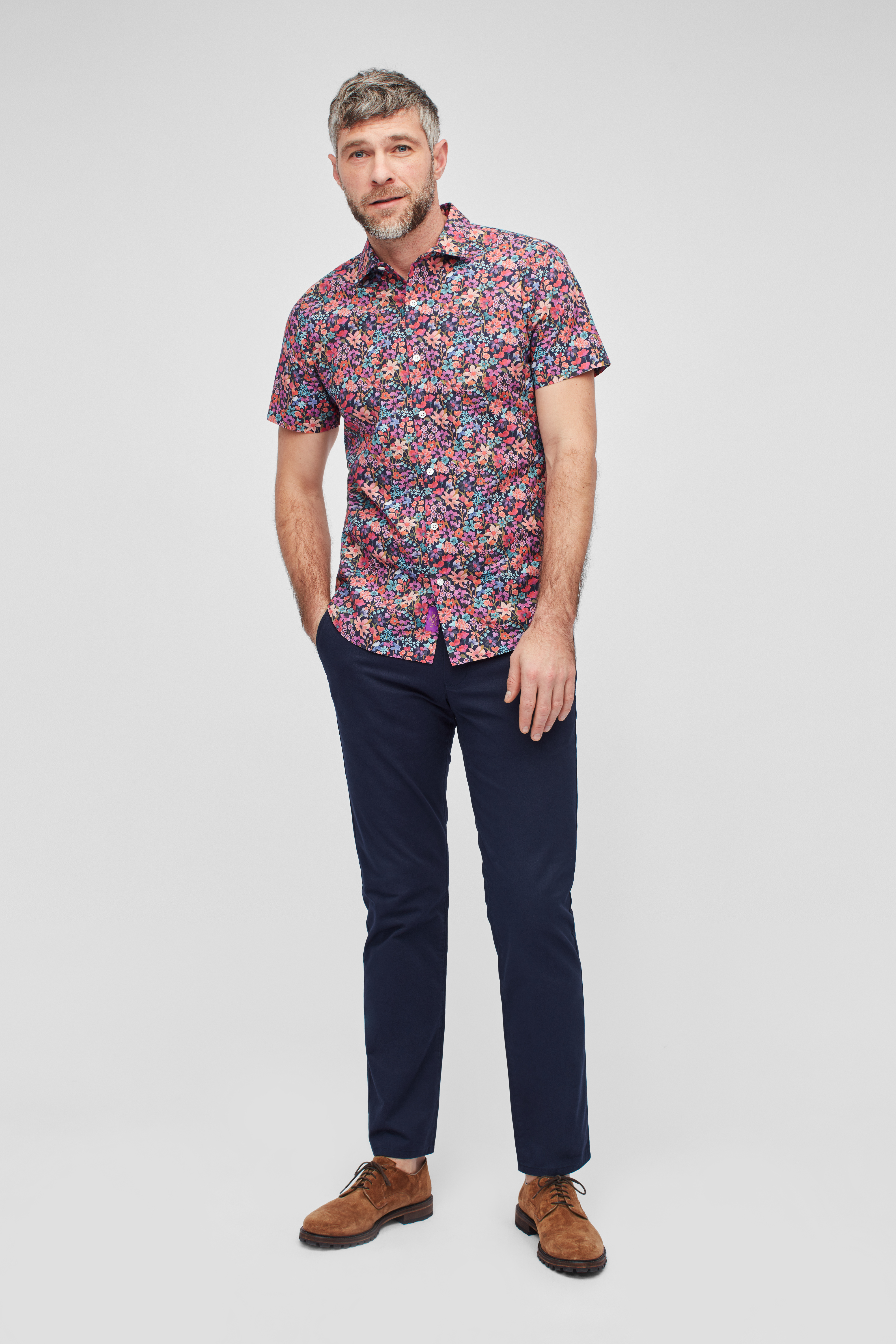 Premium Short Sleeve Shirt Made with Liberty Fabric