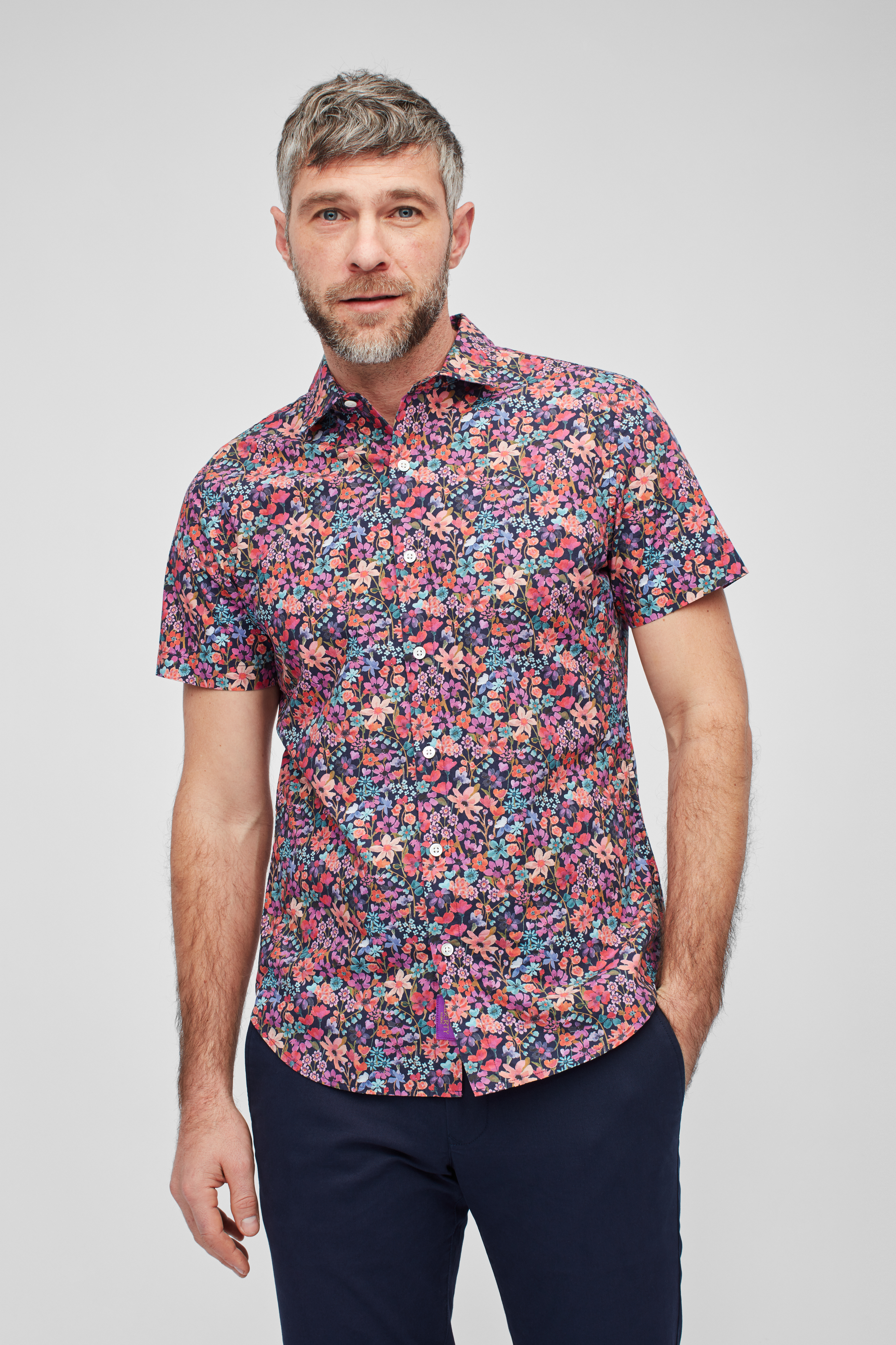 Premium Short Sleeve Shirt Made with Liberty Fabric