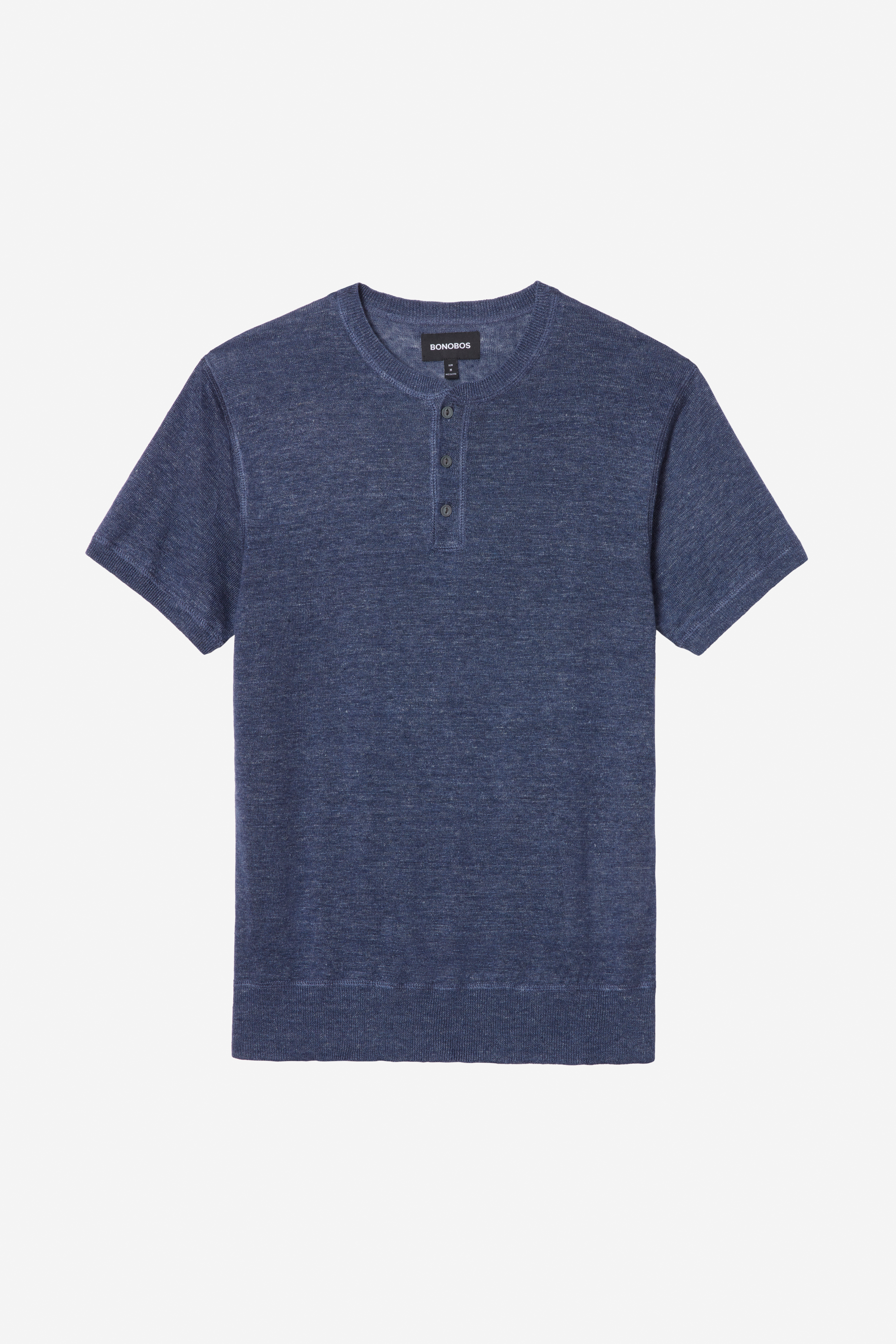 [COSYHARU公式] Cooling Linen Henley Short Sleeve Men's Linen Henley Shirts Slim Fit 4-Way Stretch Cooling
