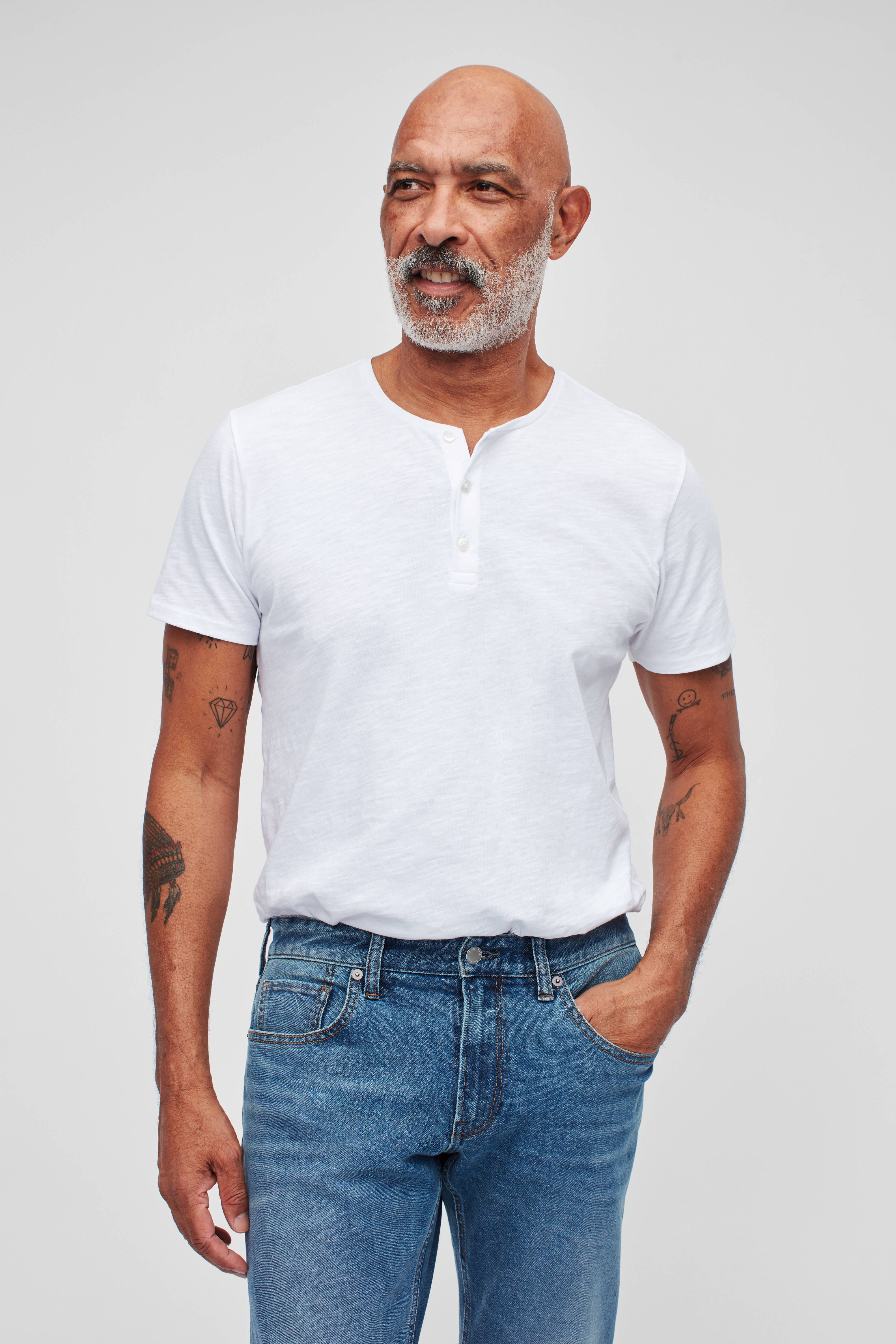 Textured Cotton Henley Shirt