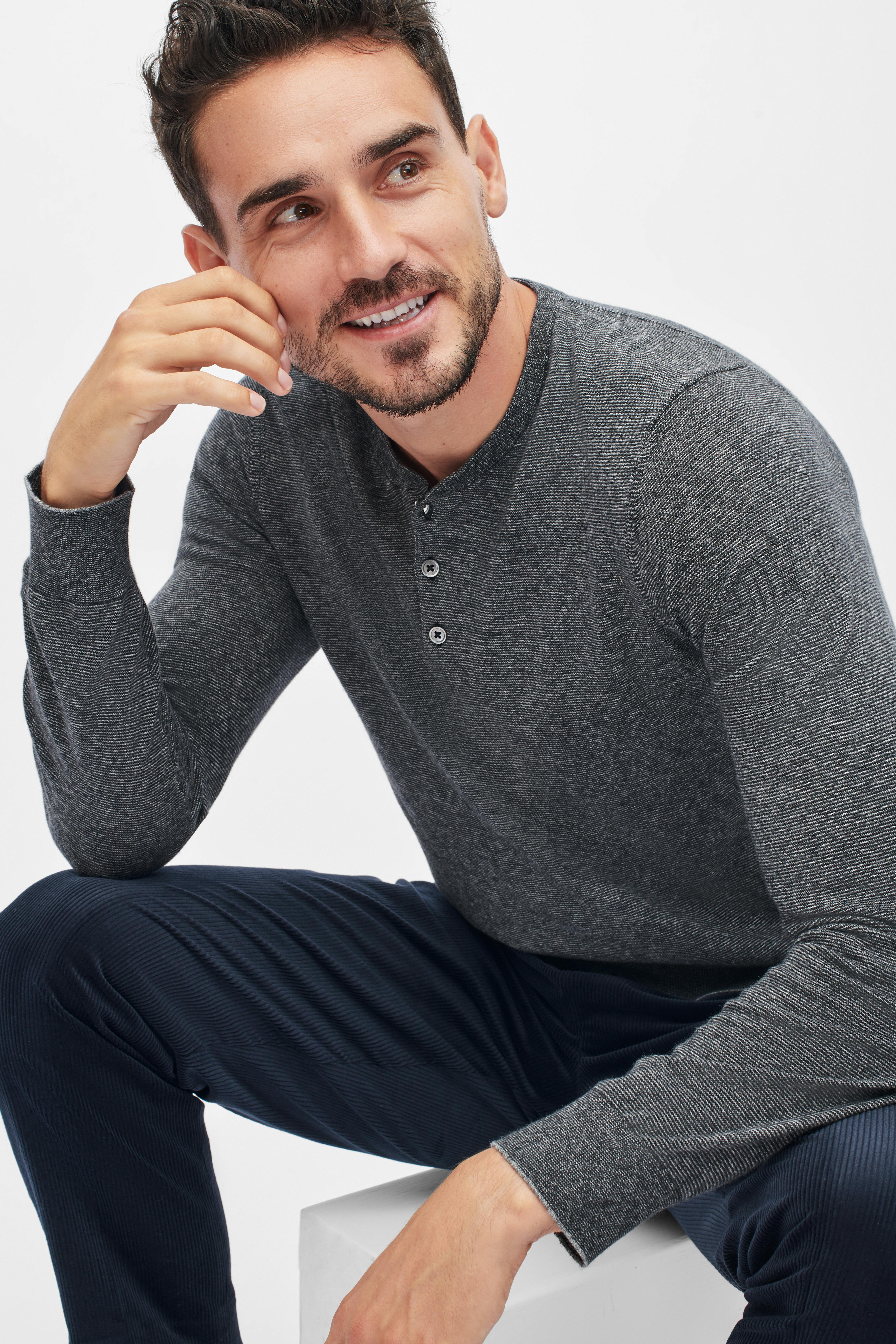 Lightweight Cotton Sweater Henley