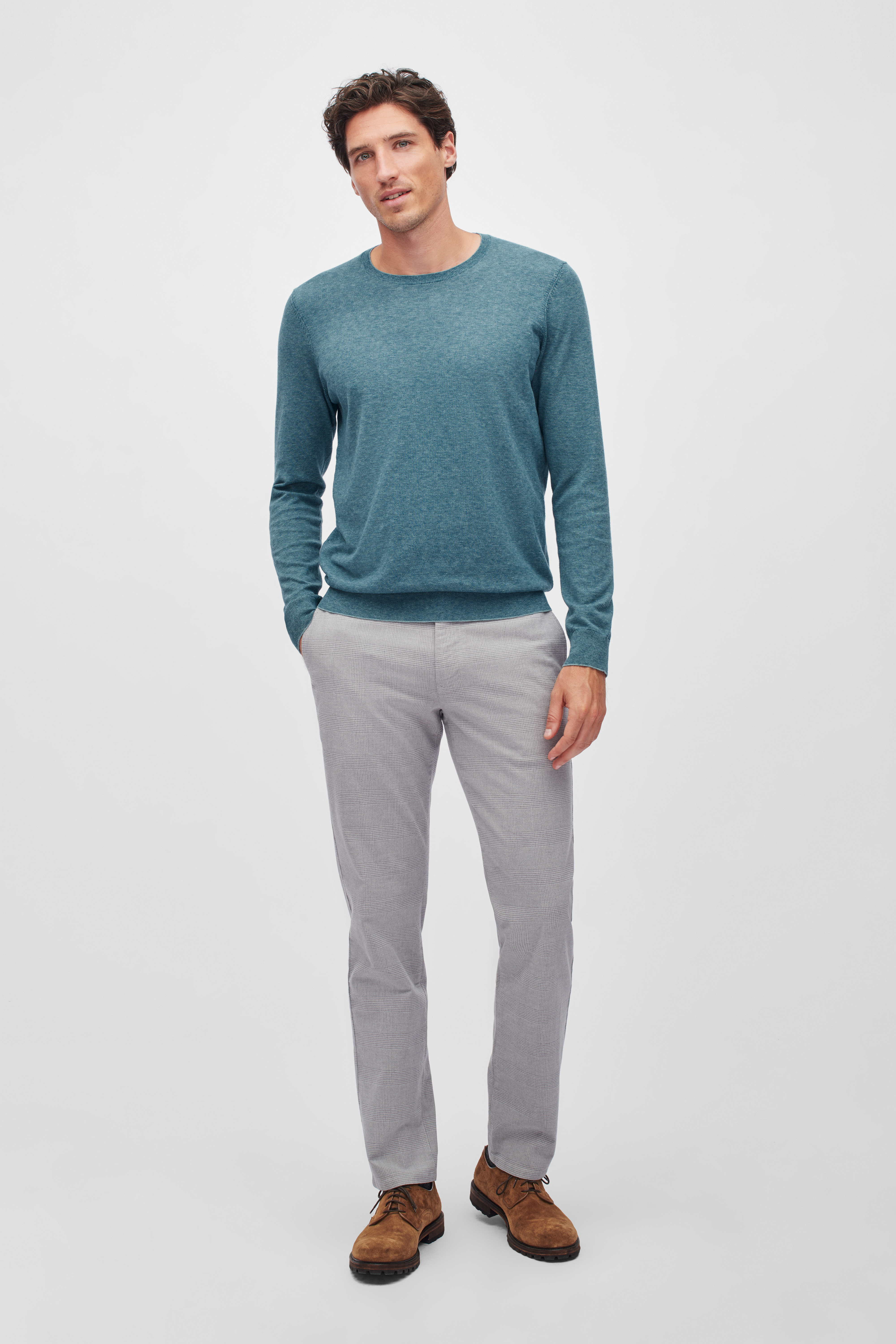 Lightweight Cotton Crew Neck Sweater