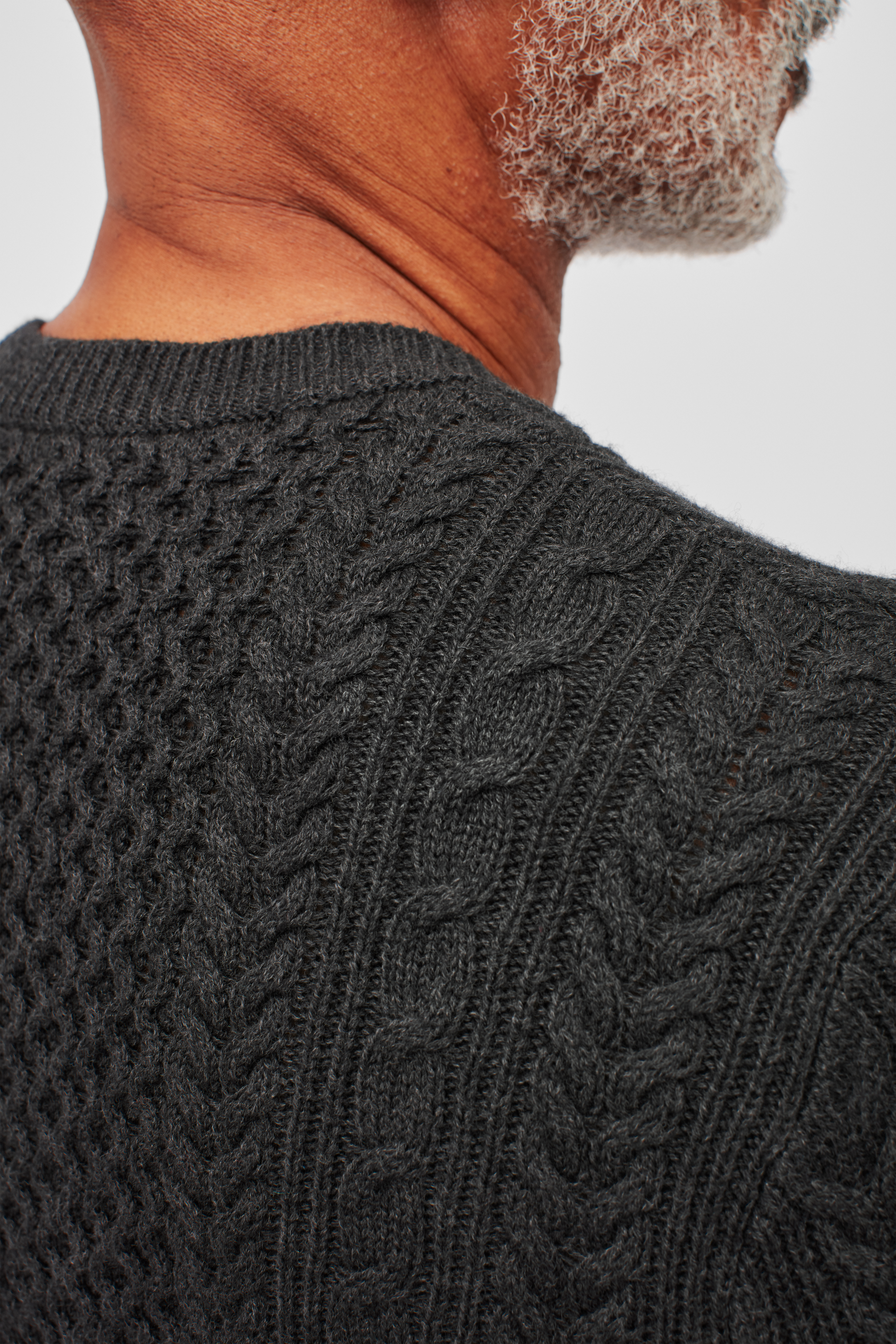 Cotton Cashmere Cable Crew Neck Sweater