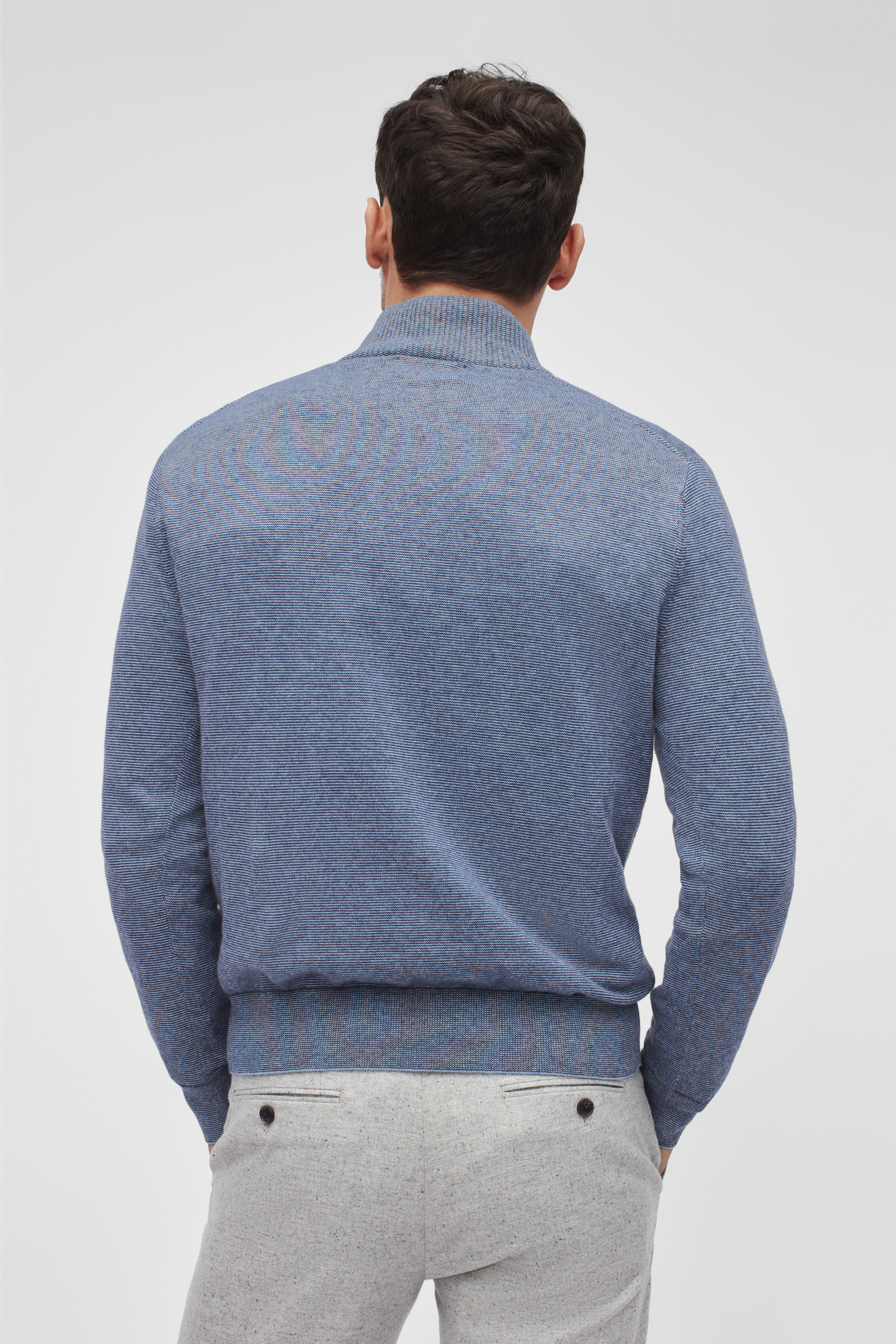 Washable Cotton Cashmere Half-Zip Sweater