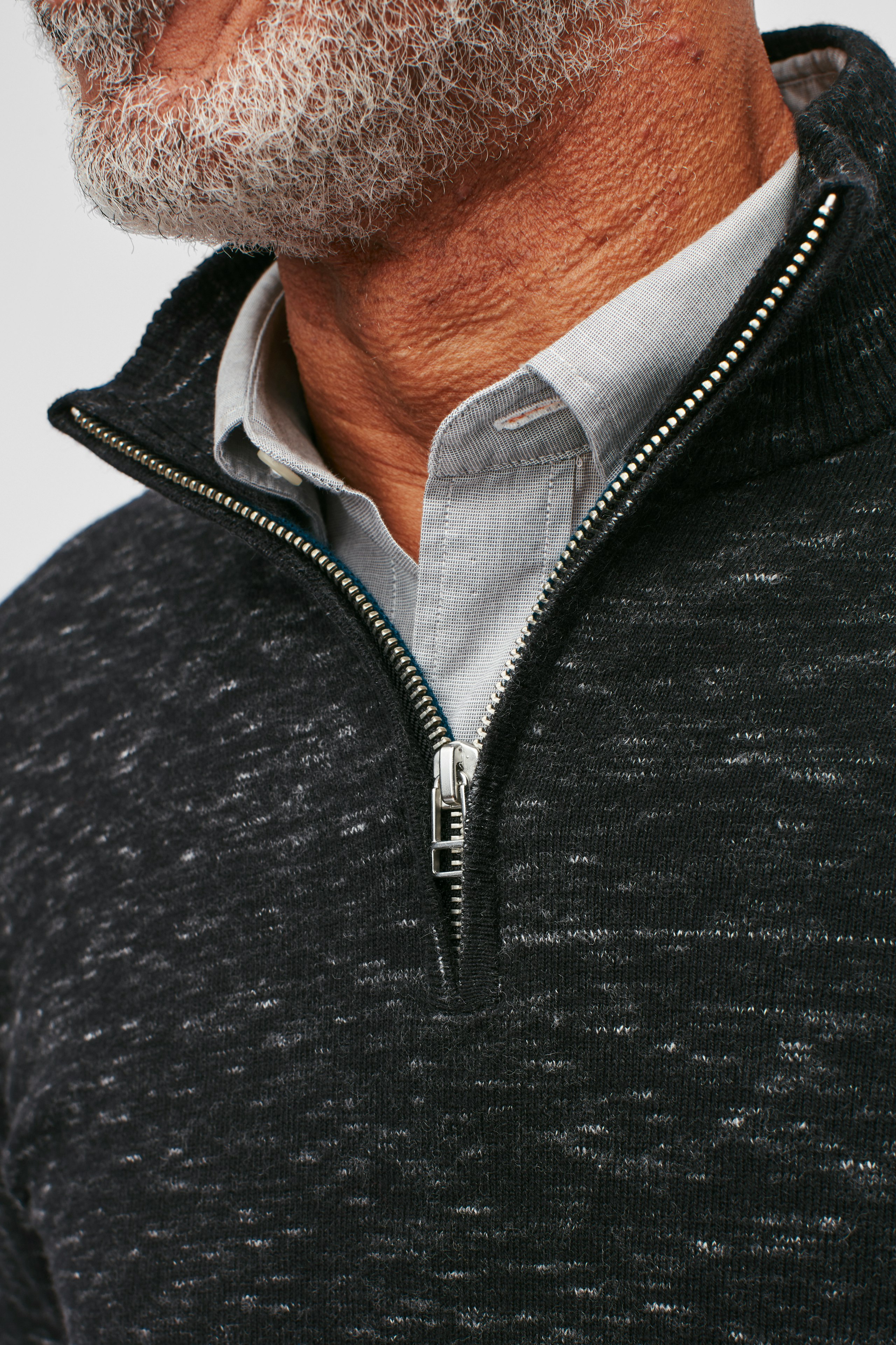 Washable Cotton Cashmere Half-Zip Sweater