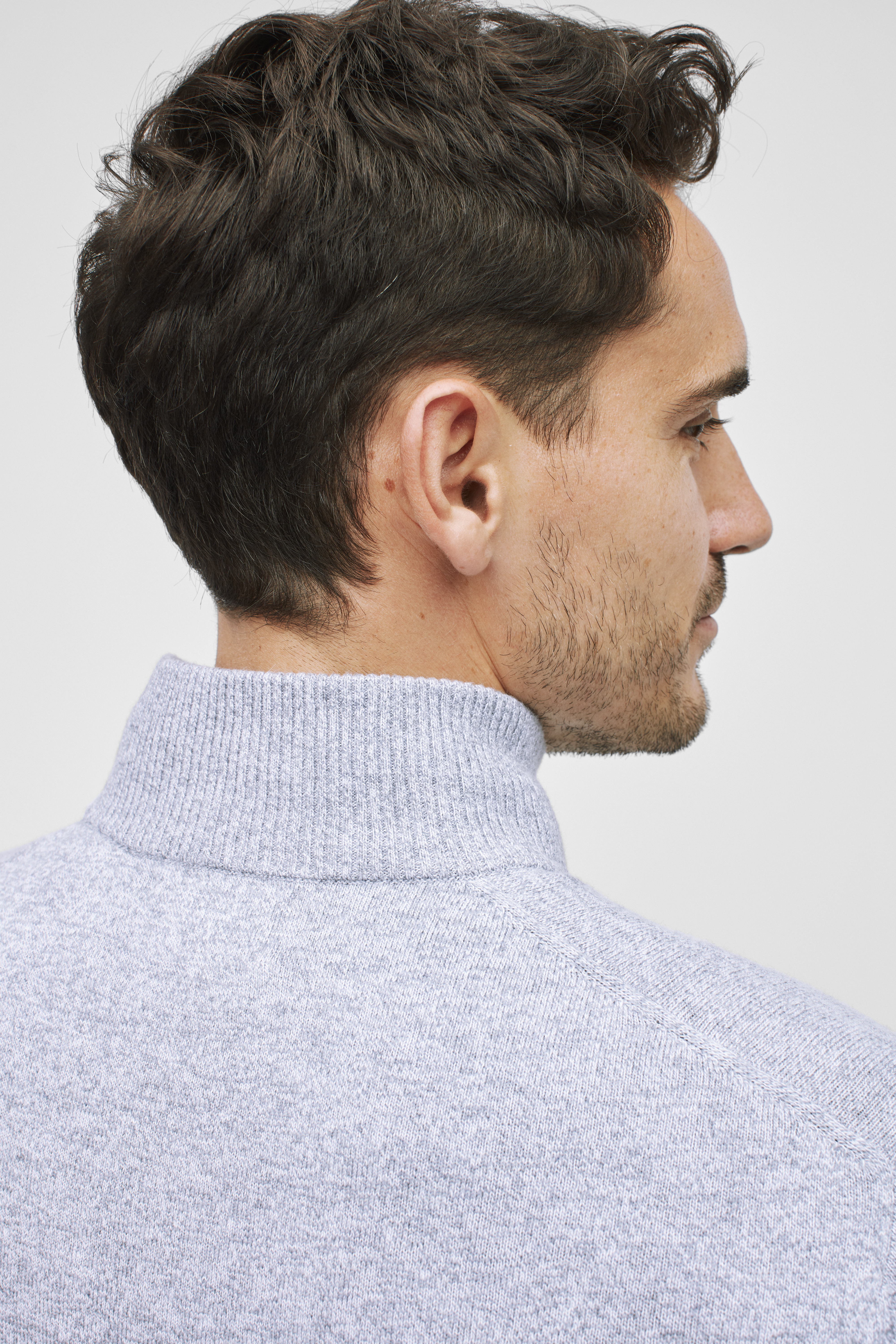 Washable Cotton Cashmere Half-Zip Sweater