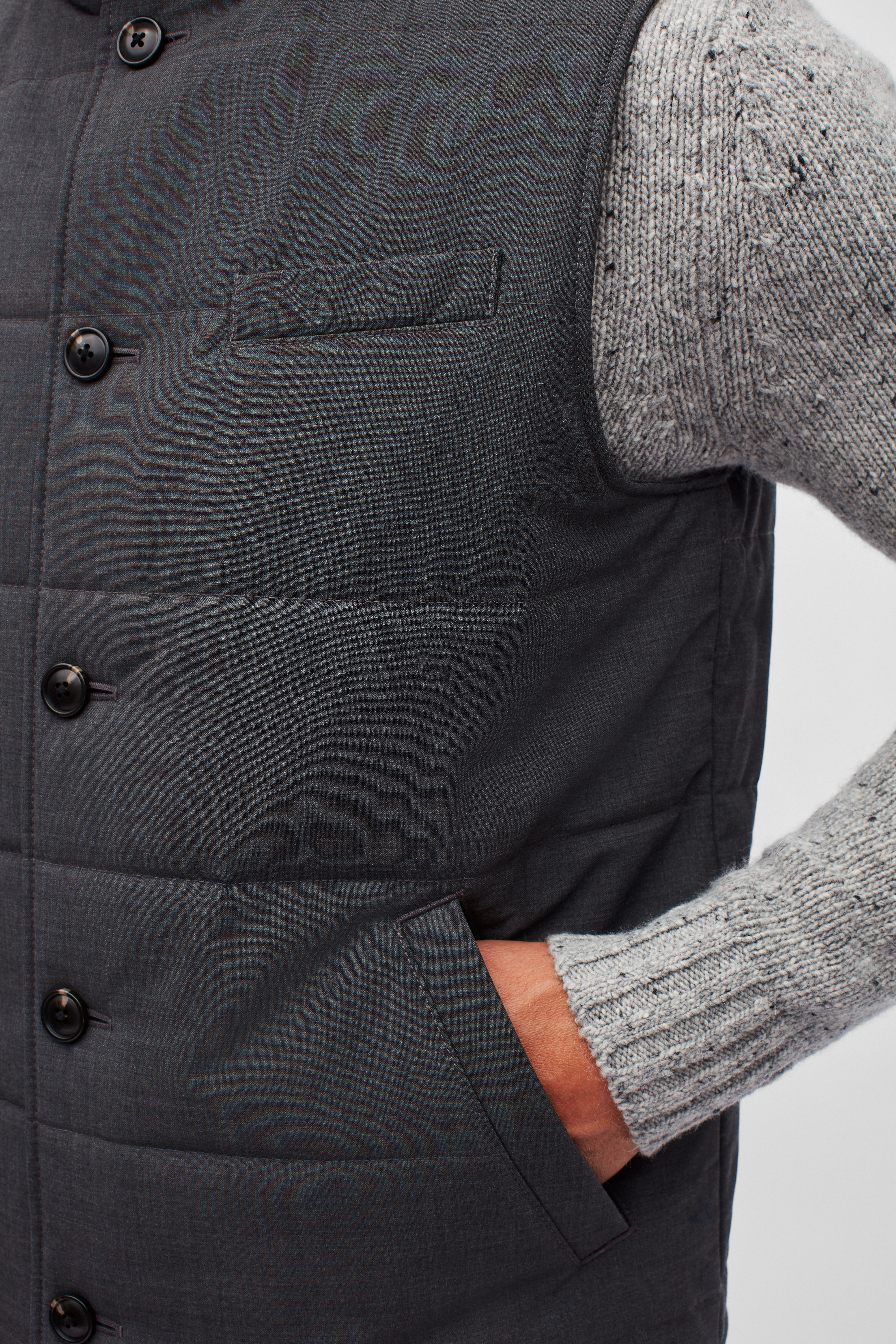 The Quilted Stretch Wool Vest