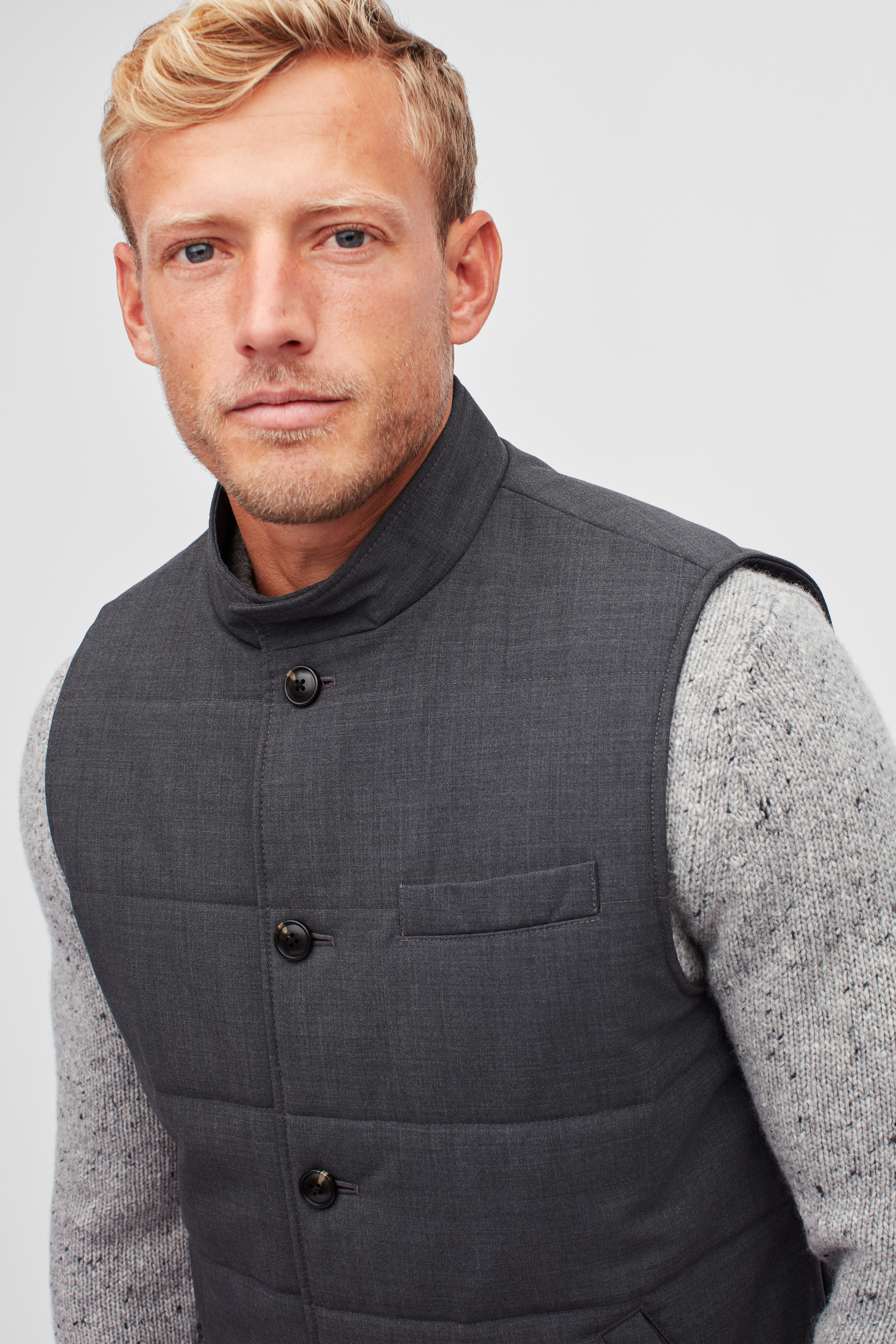 The Quilted Stretch Wool Vest