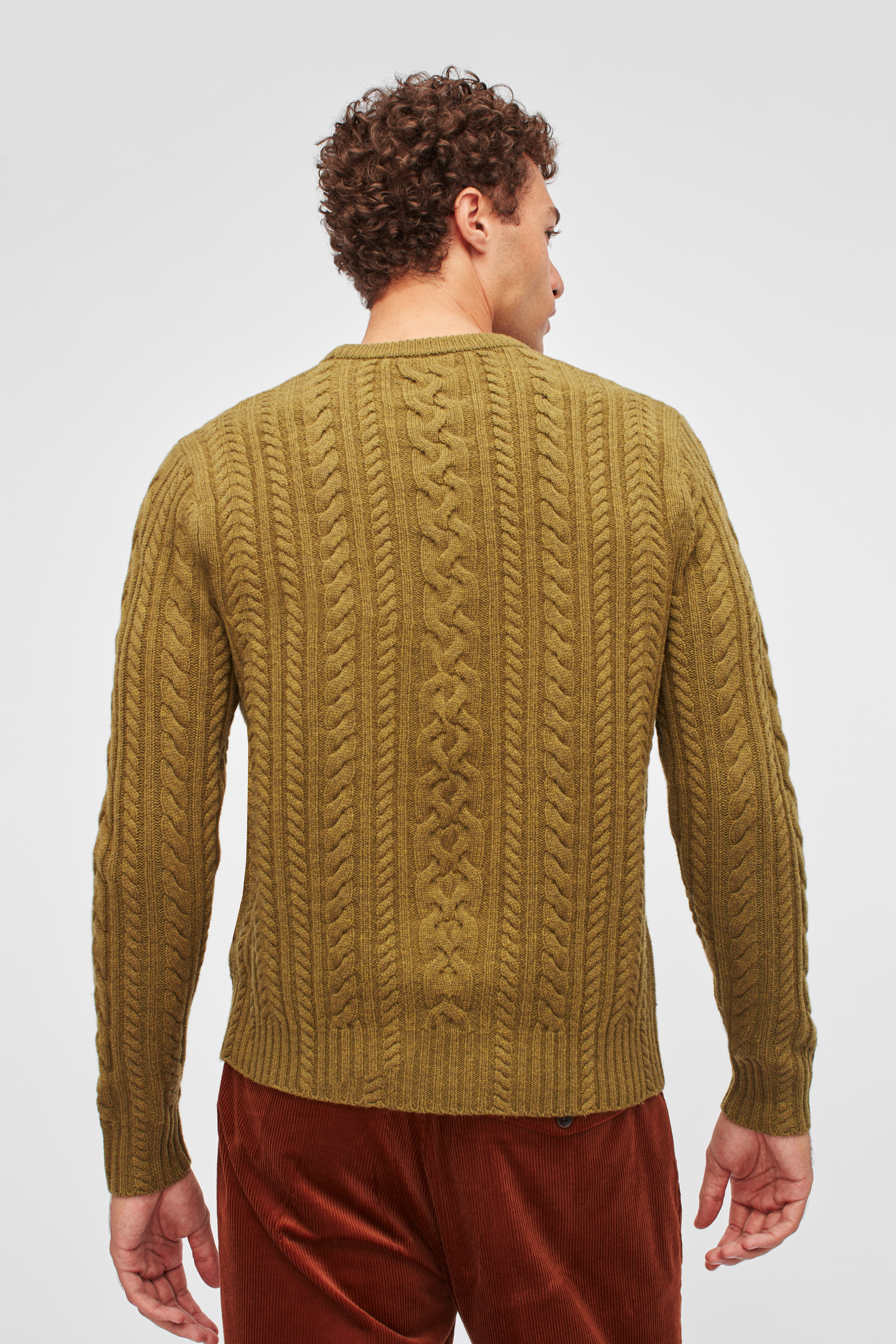 Merino Cable Crew Neck Sweater