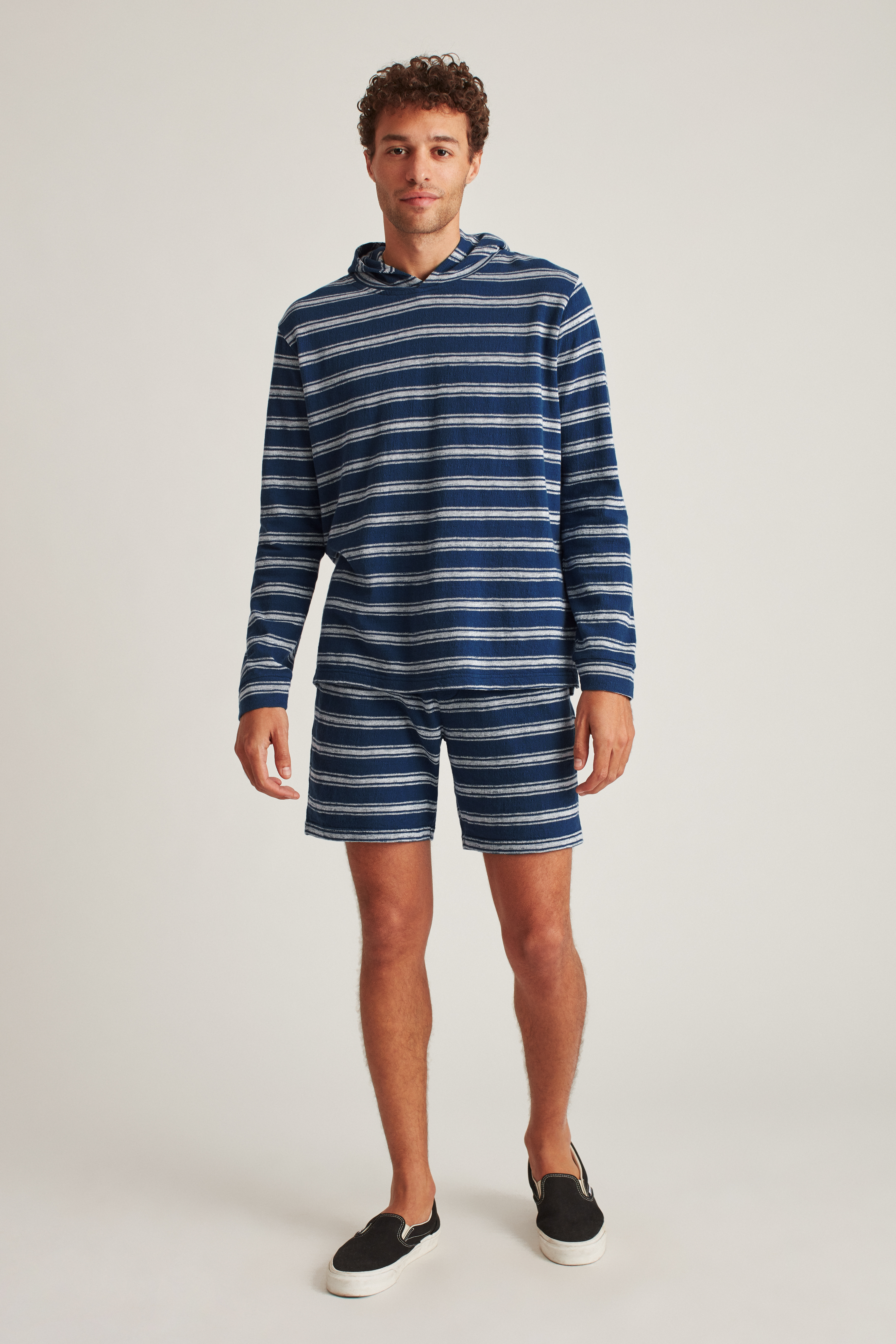 Lightweight French Terry Striped Hoodie