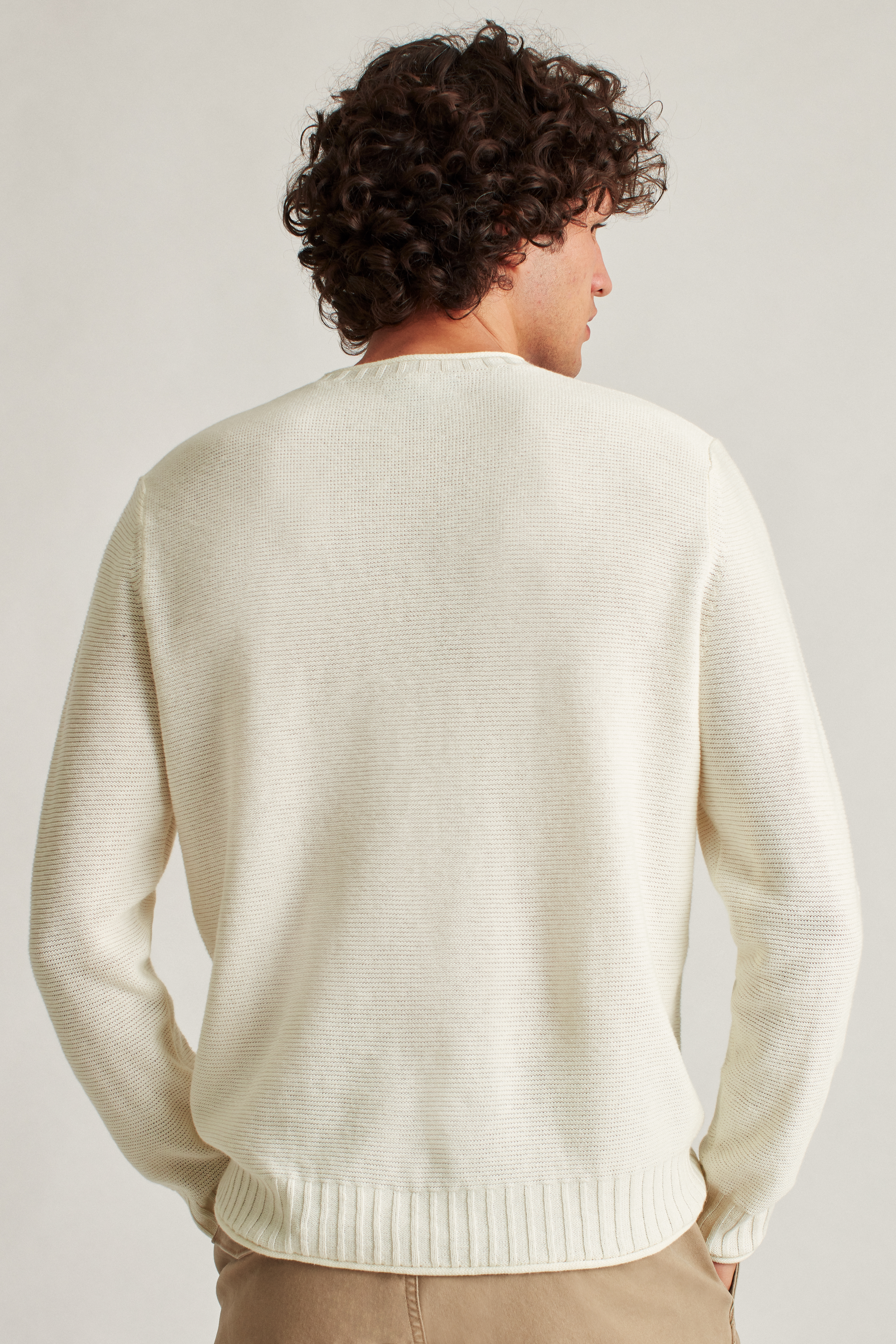 Cotton Linen Roll Neck Sweater