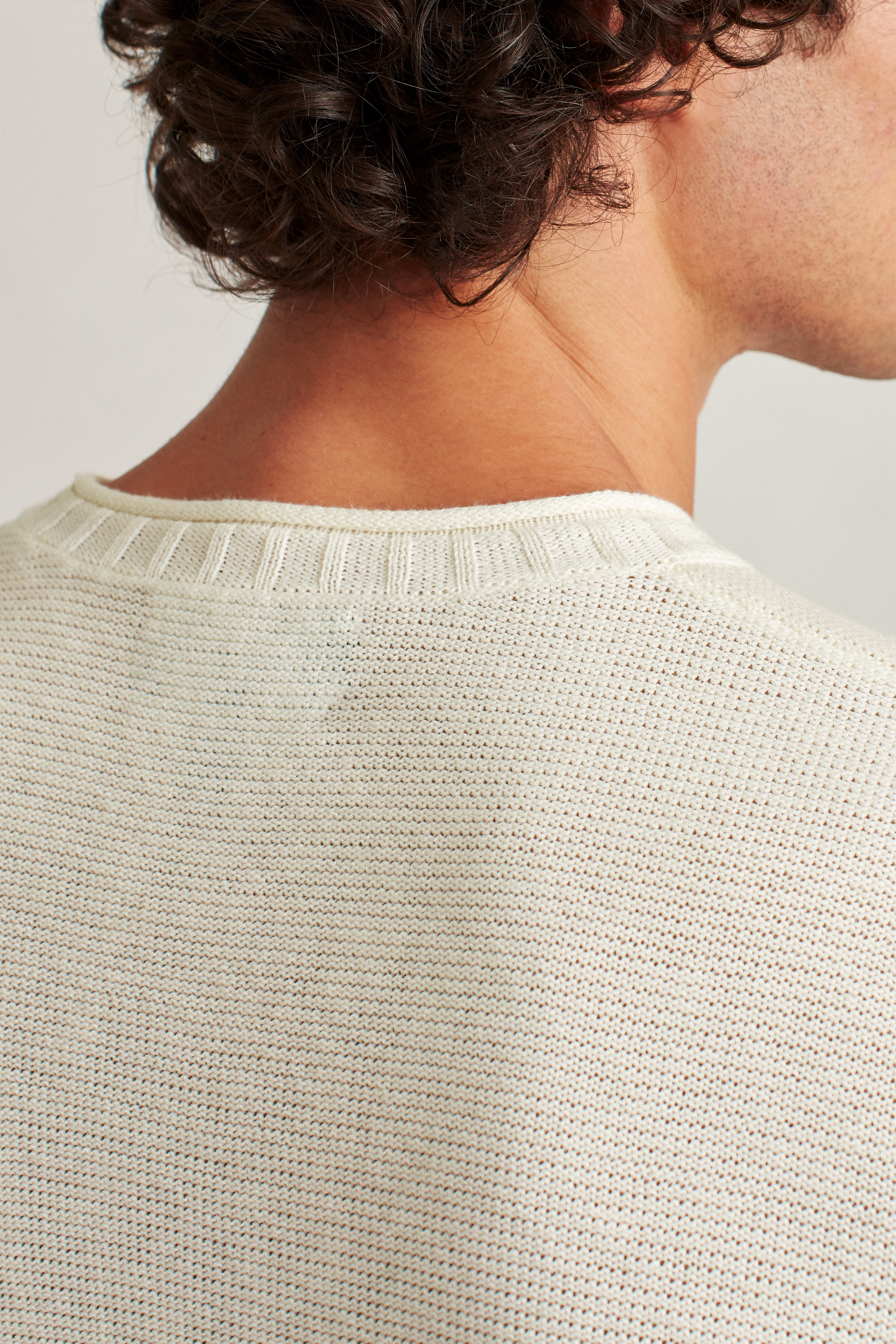 Cotton Linen Roll Neck Sweater