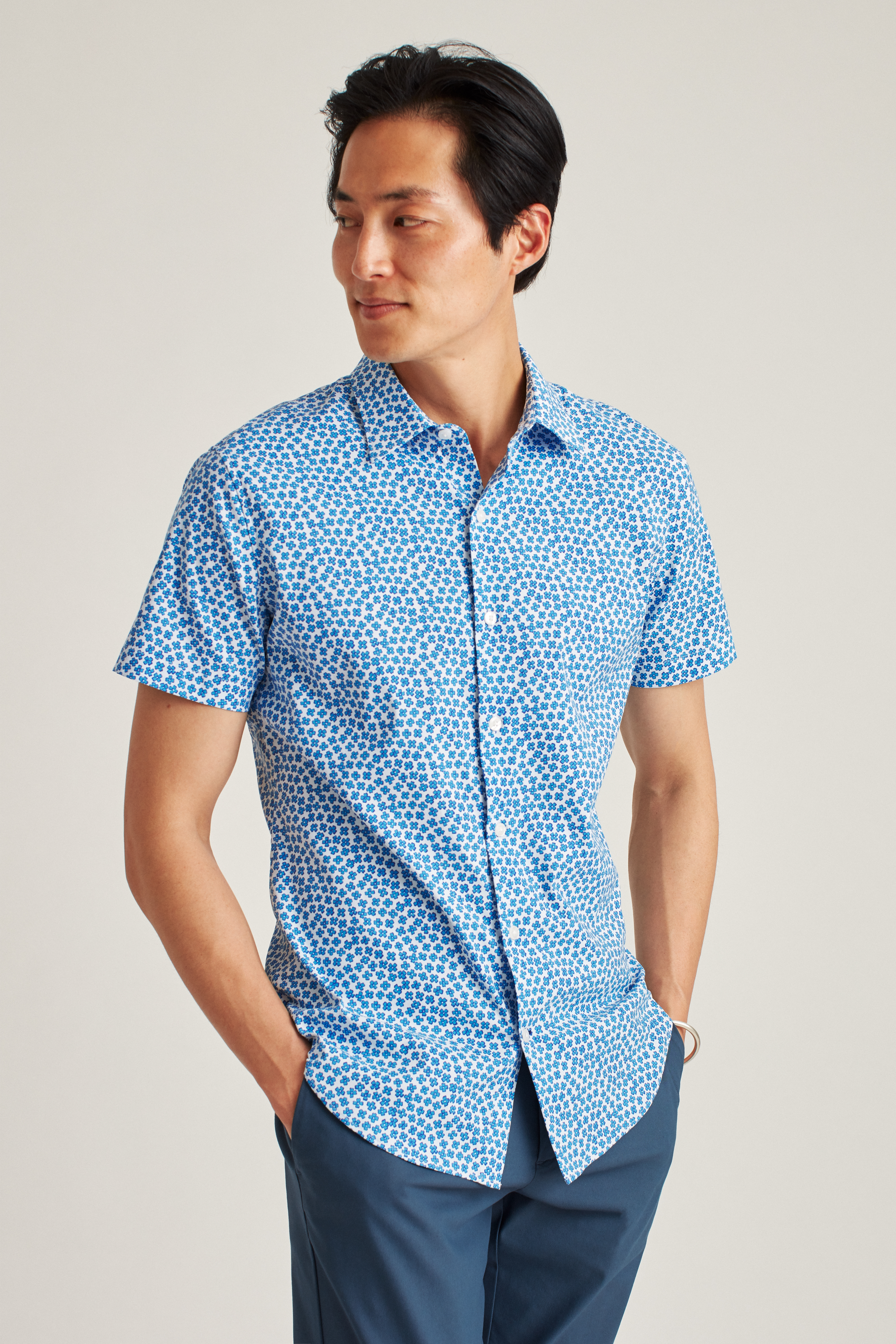 Print short sleeve button up Outlet