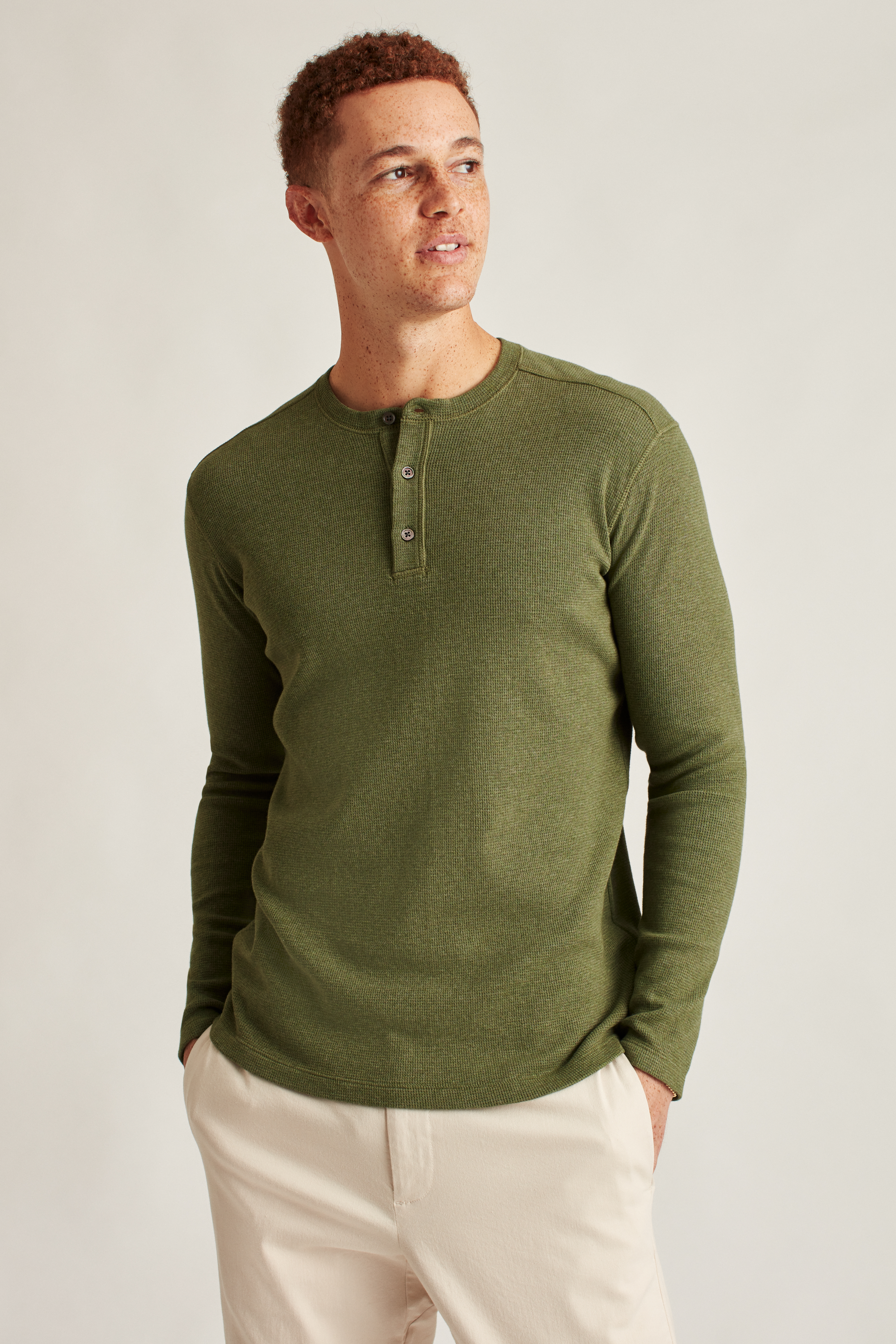 Lightweight Waffle Henley