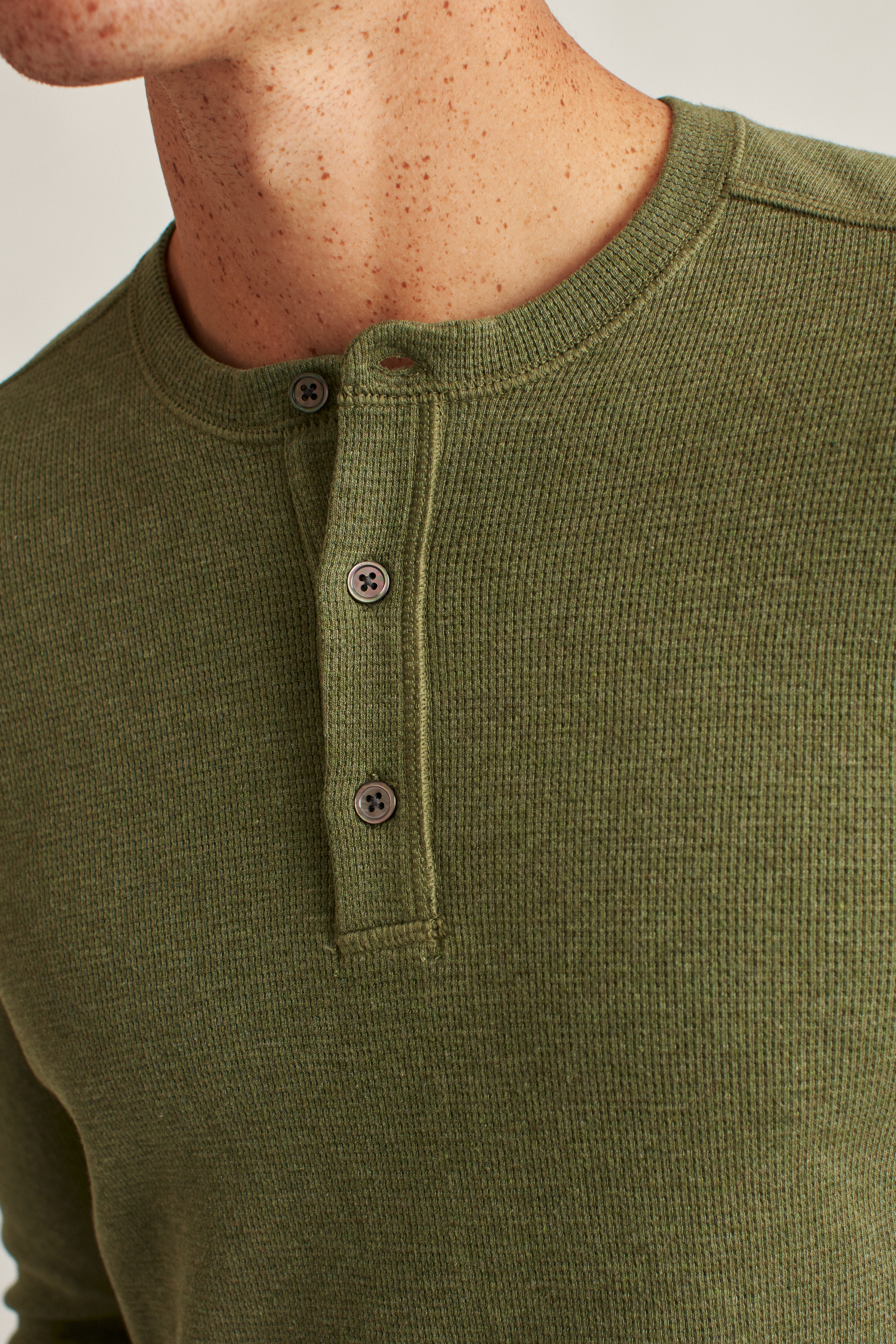 Lightweight Waffle Henley