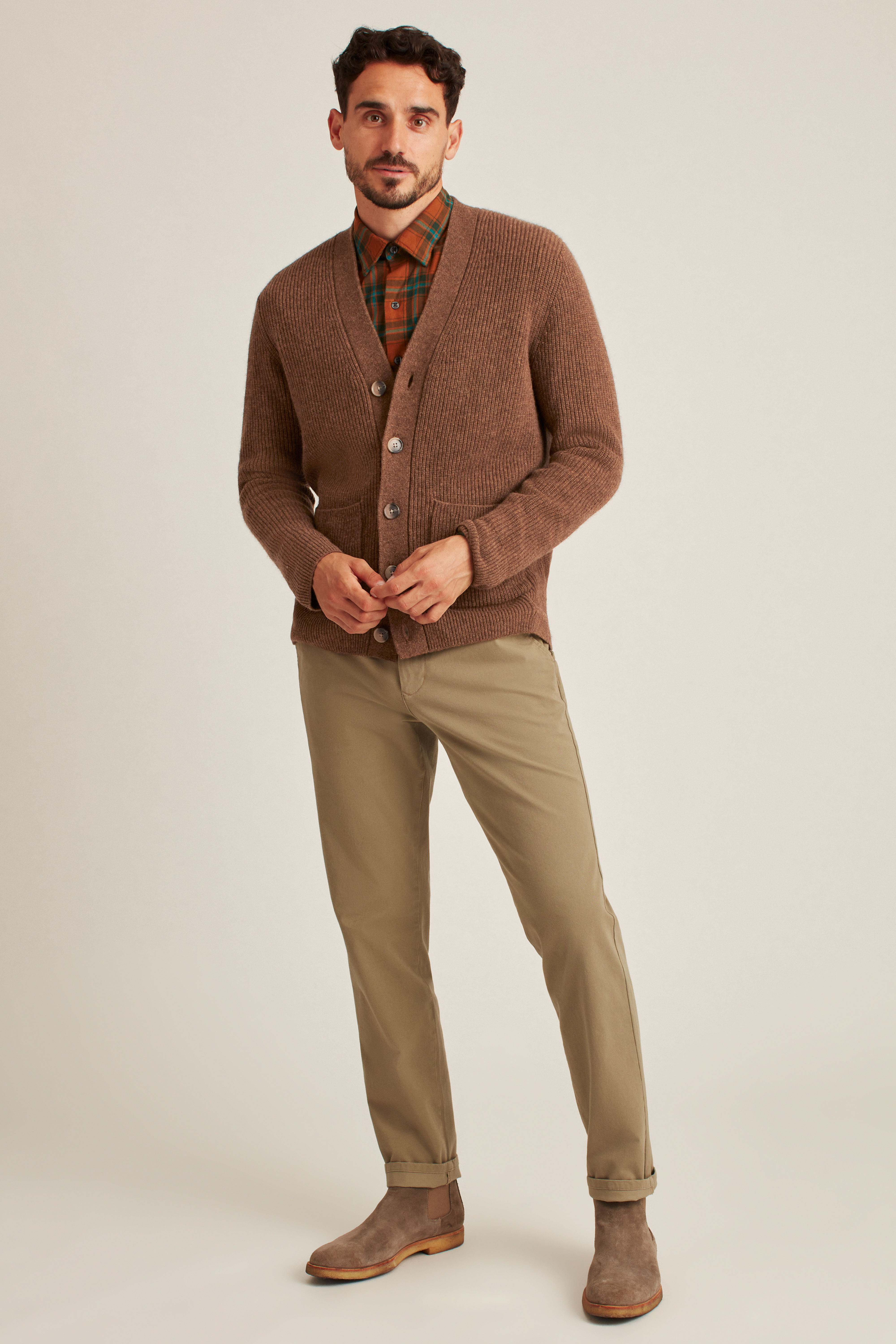 Yak Blend Ribbed Cardigan