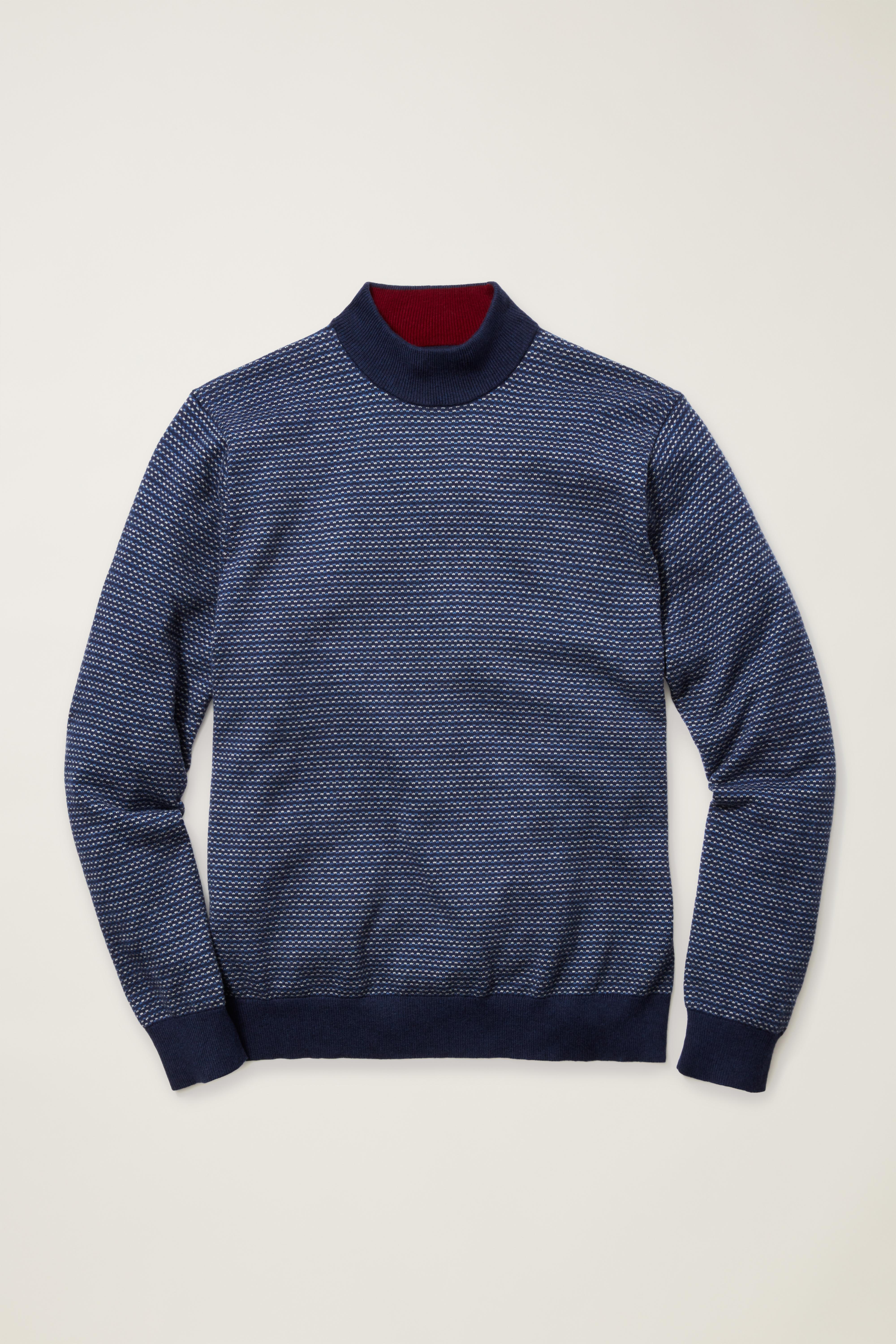 Cotton Cashmere Mock Neck Sweater