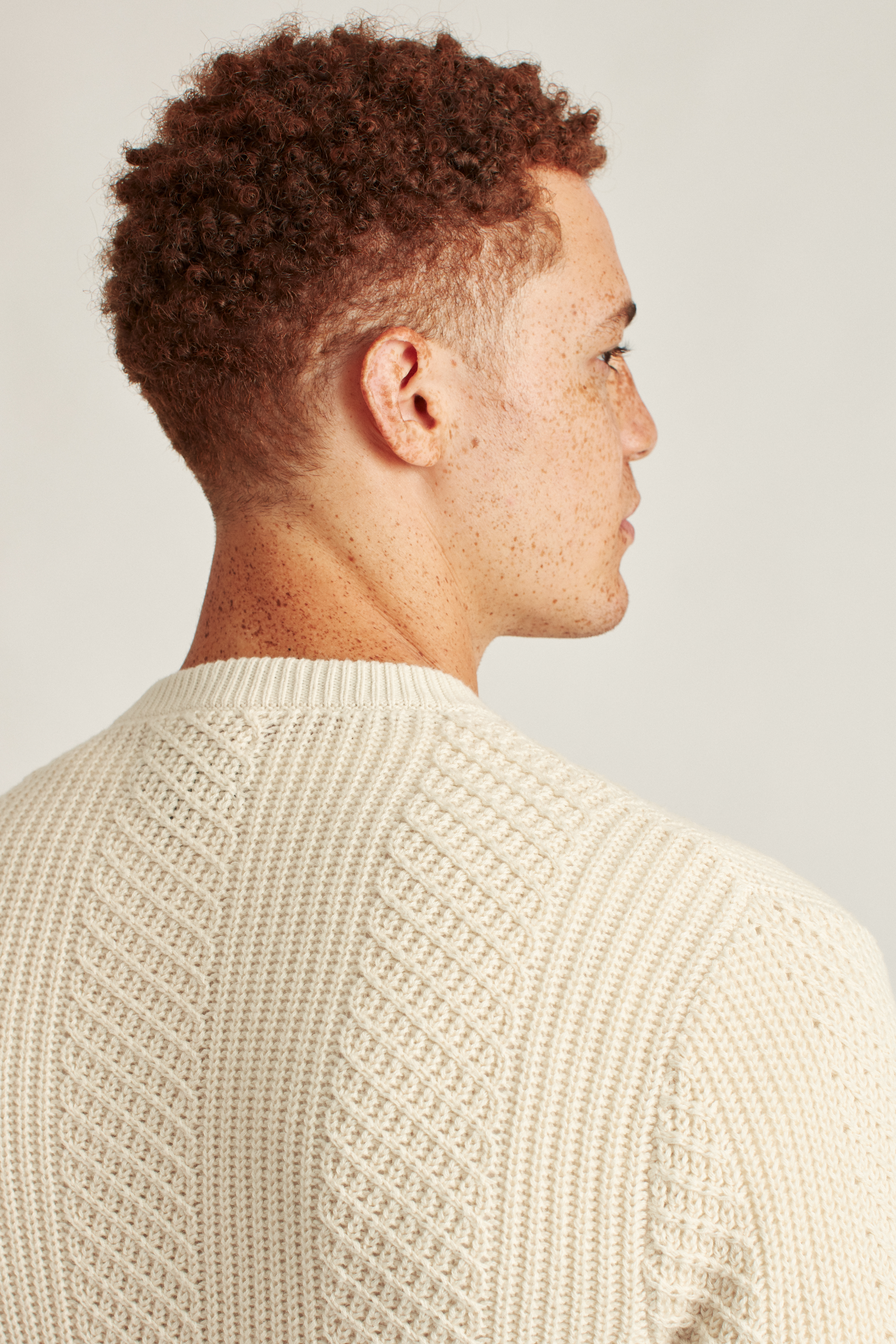 Cotton Cashmere Cable Crew Neck Sweater