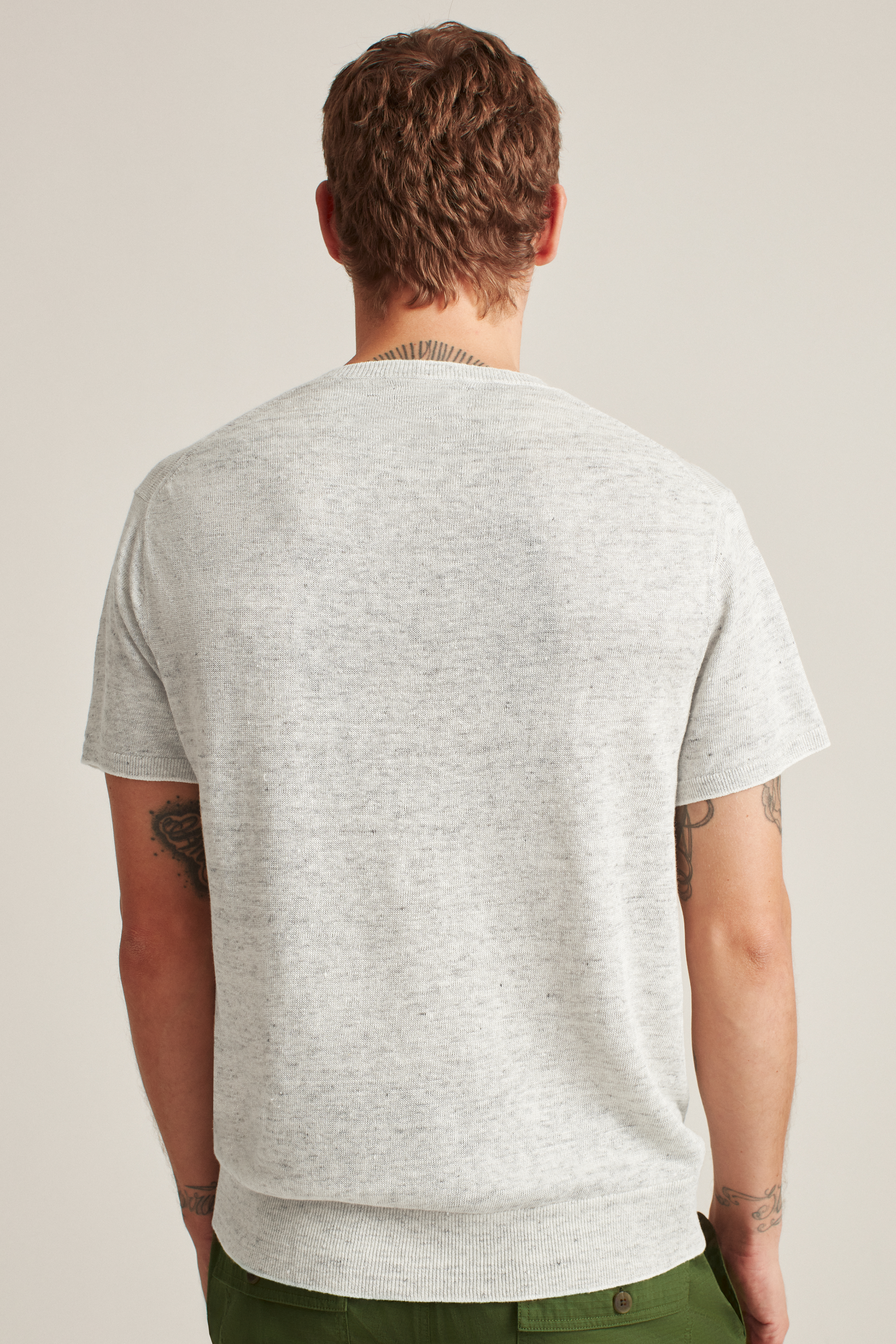 Short Sleeve Linen Henley