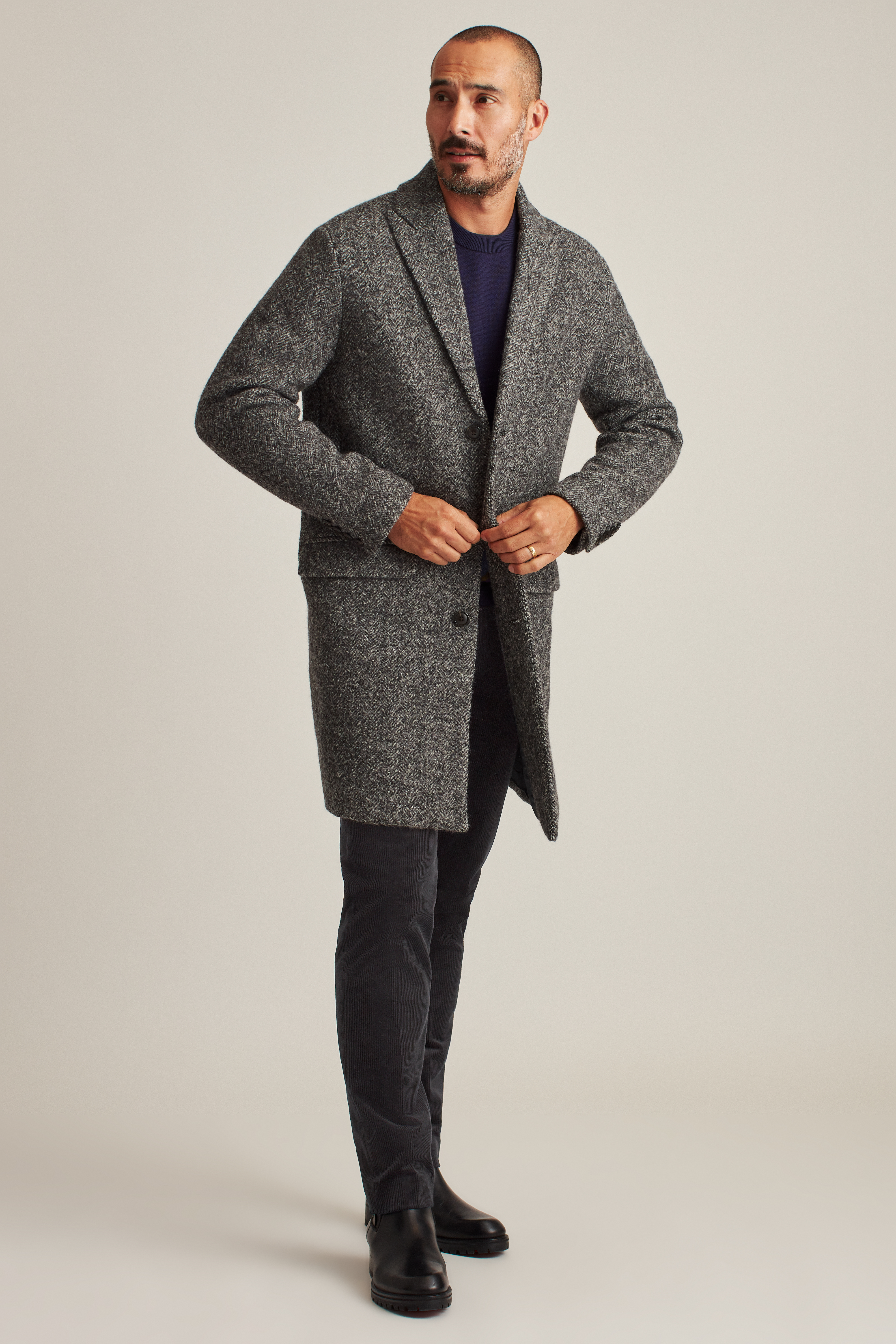 Italian Wool Overcoat Mens 42 Top Coat Jacket Winter Long Trench Lanificio  Italy
