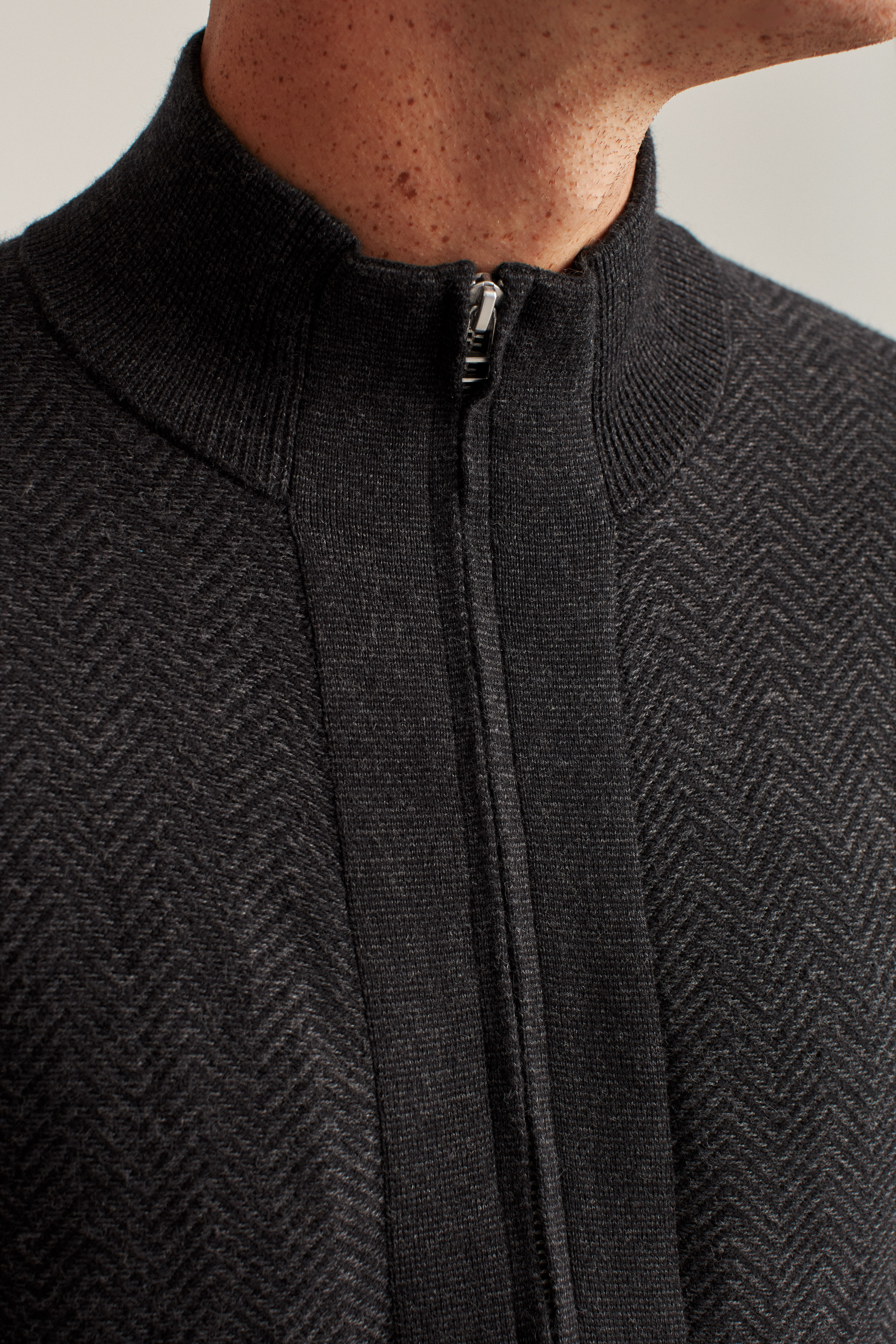 Cotton Cashmere Full-Zip Jacket