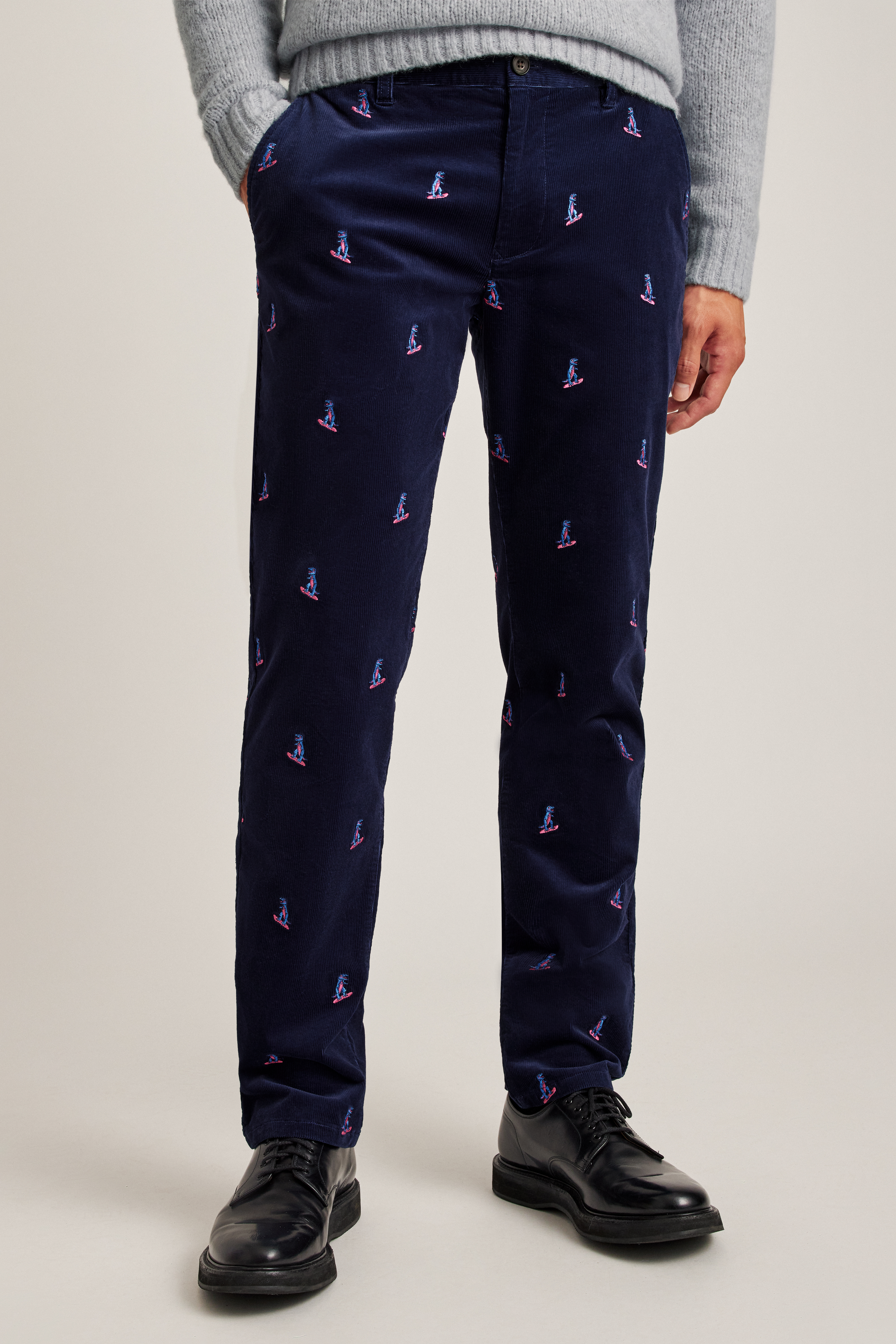 Stretch Embroidered Corduroy Trouser