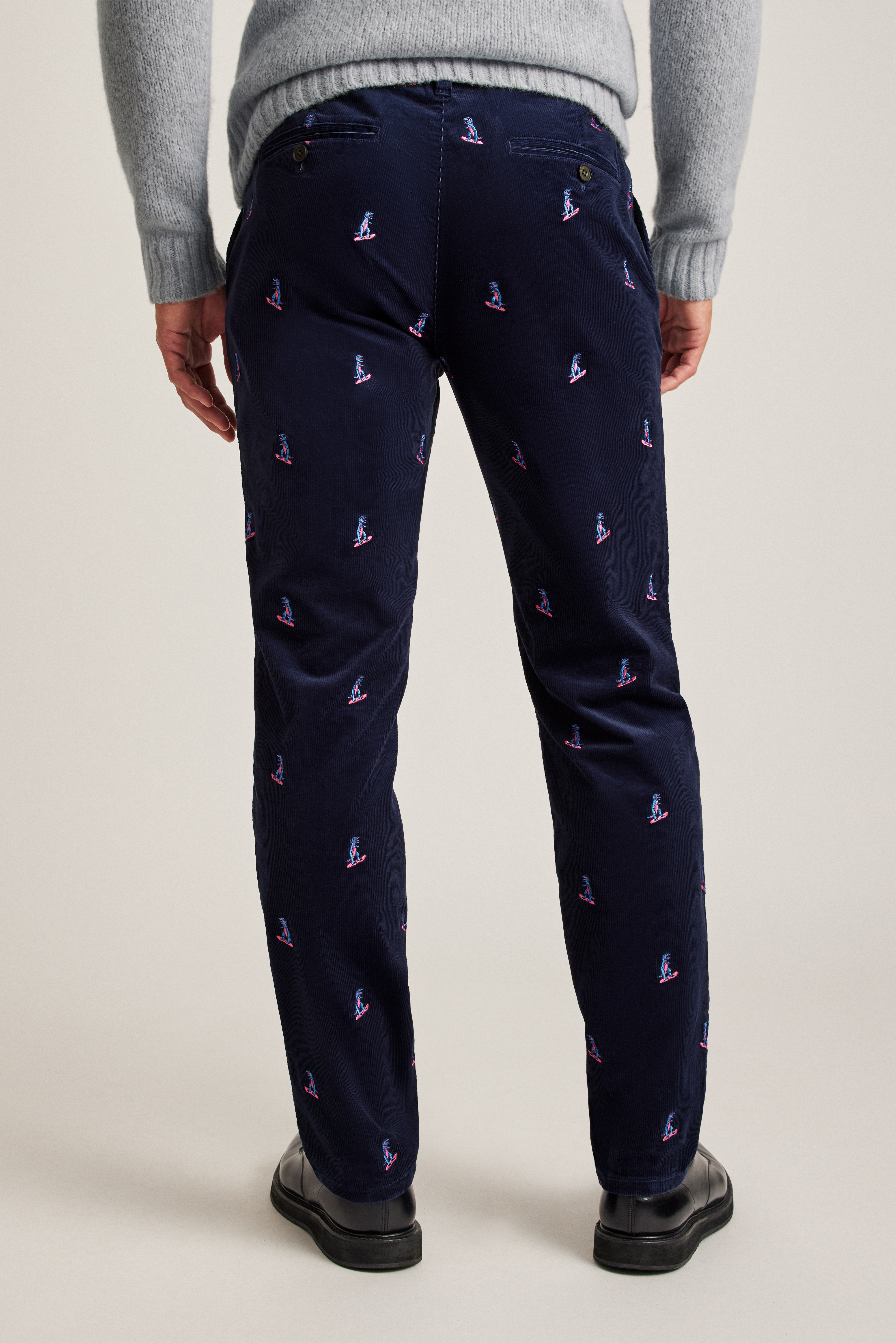 Stretch Embroidered Corduroy Trouser