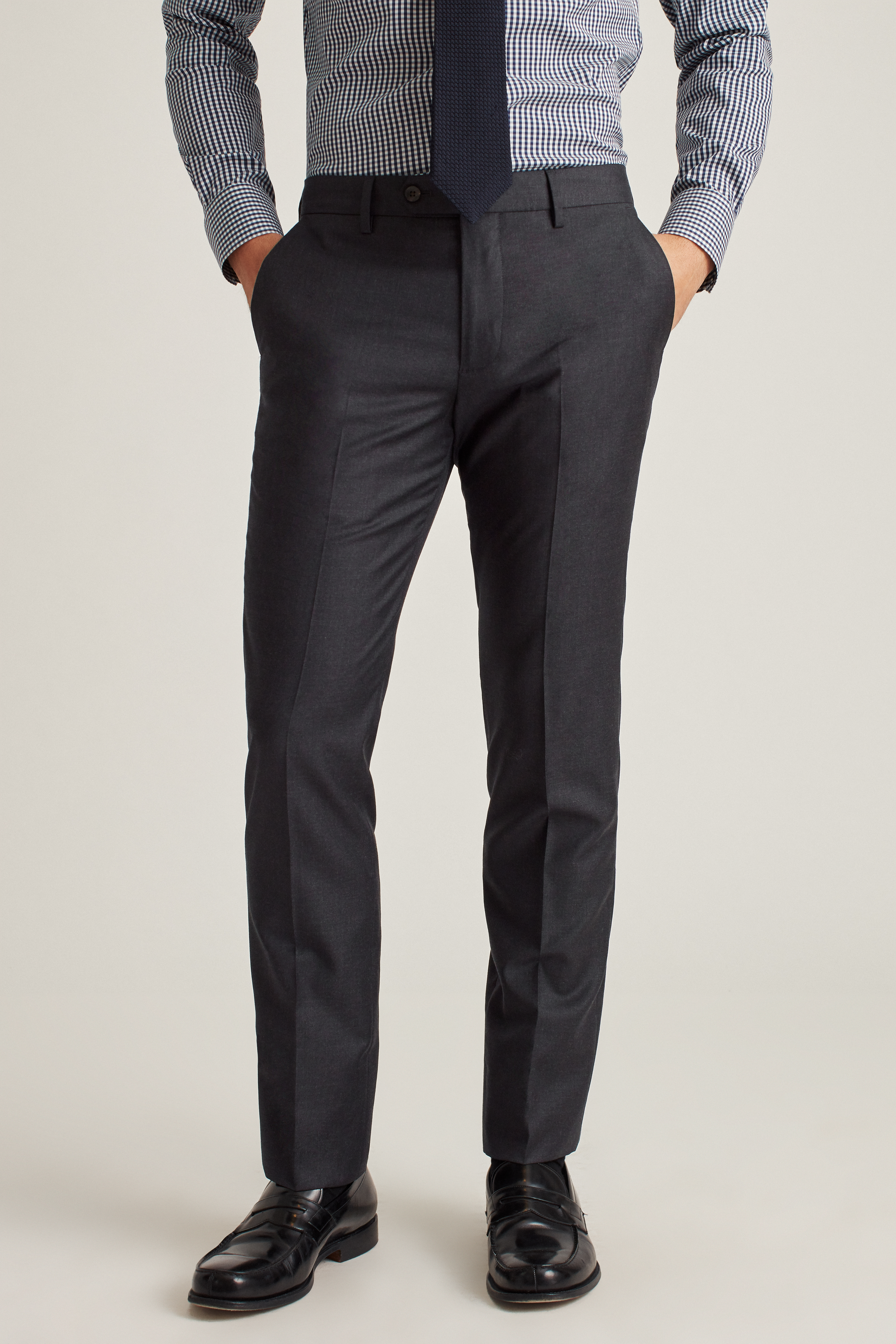 Charles Tyrwhitt Slim Fit Italian Luxury Trousers, Ink Blue at John Lewis &  Partners