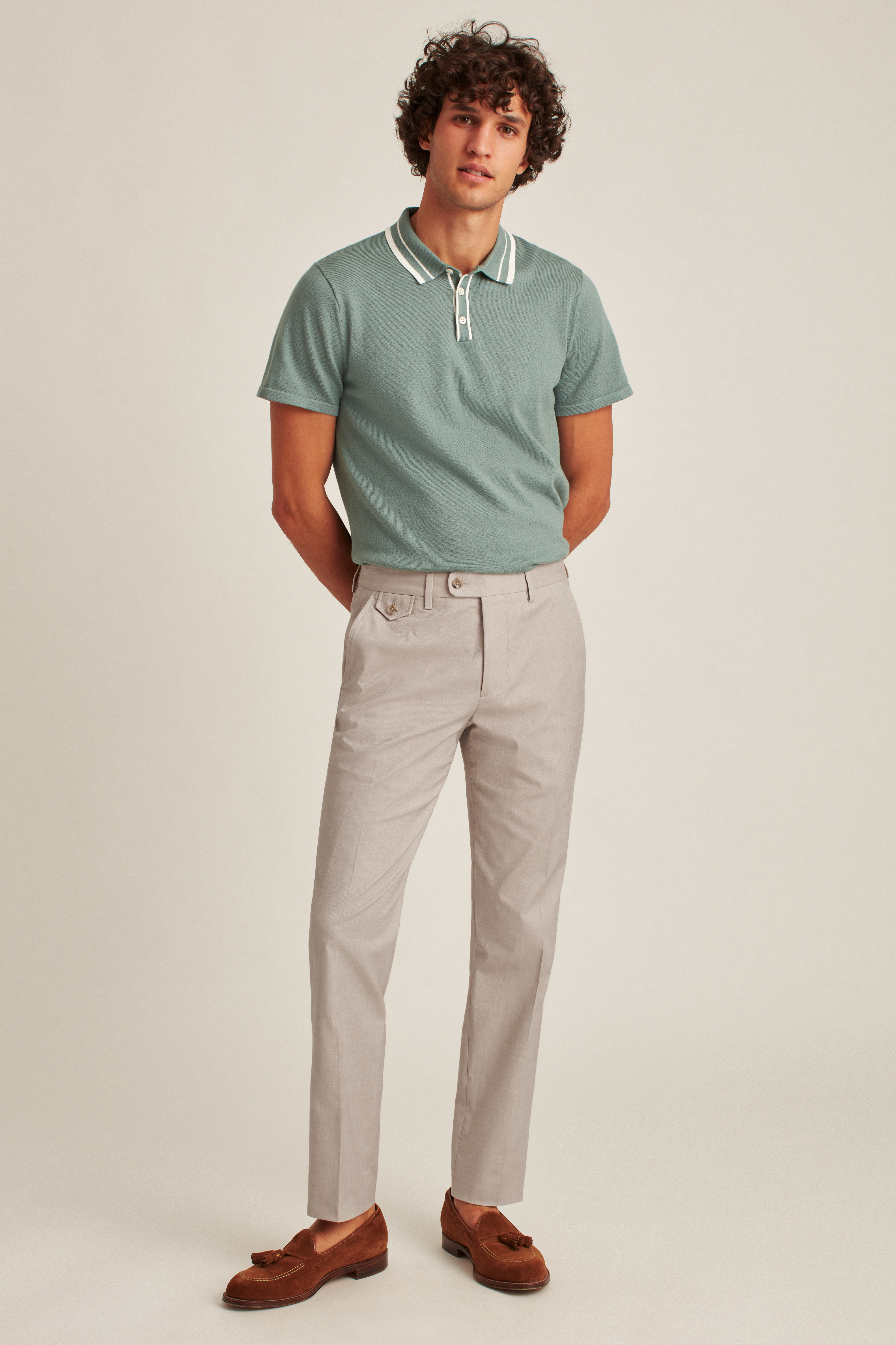 Stretch Chambray Suit Pant