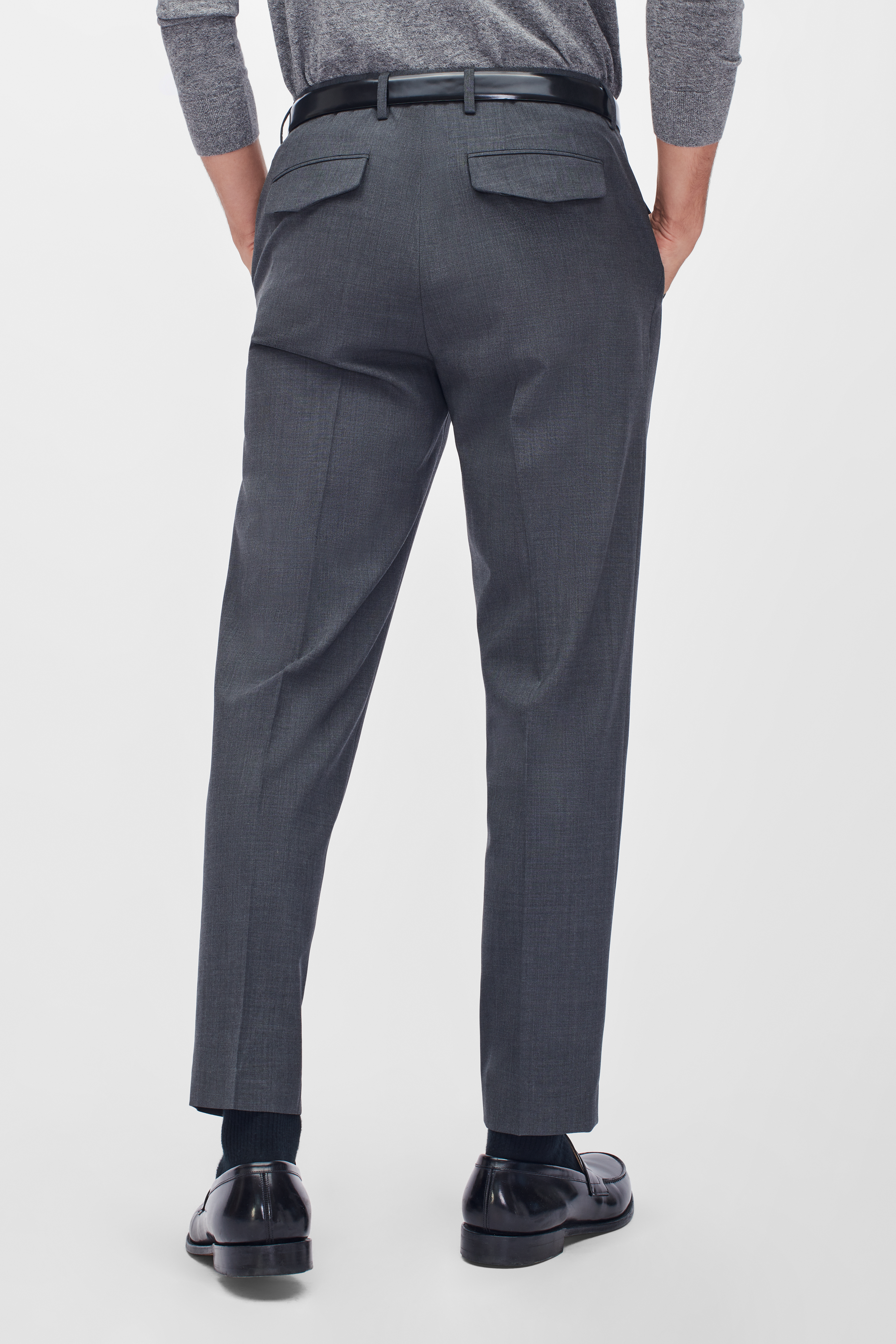 Pleated Stretch Wool Trousers