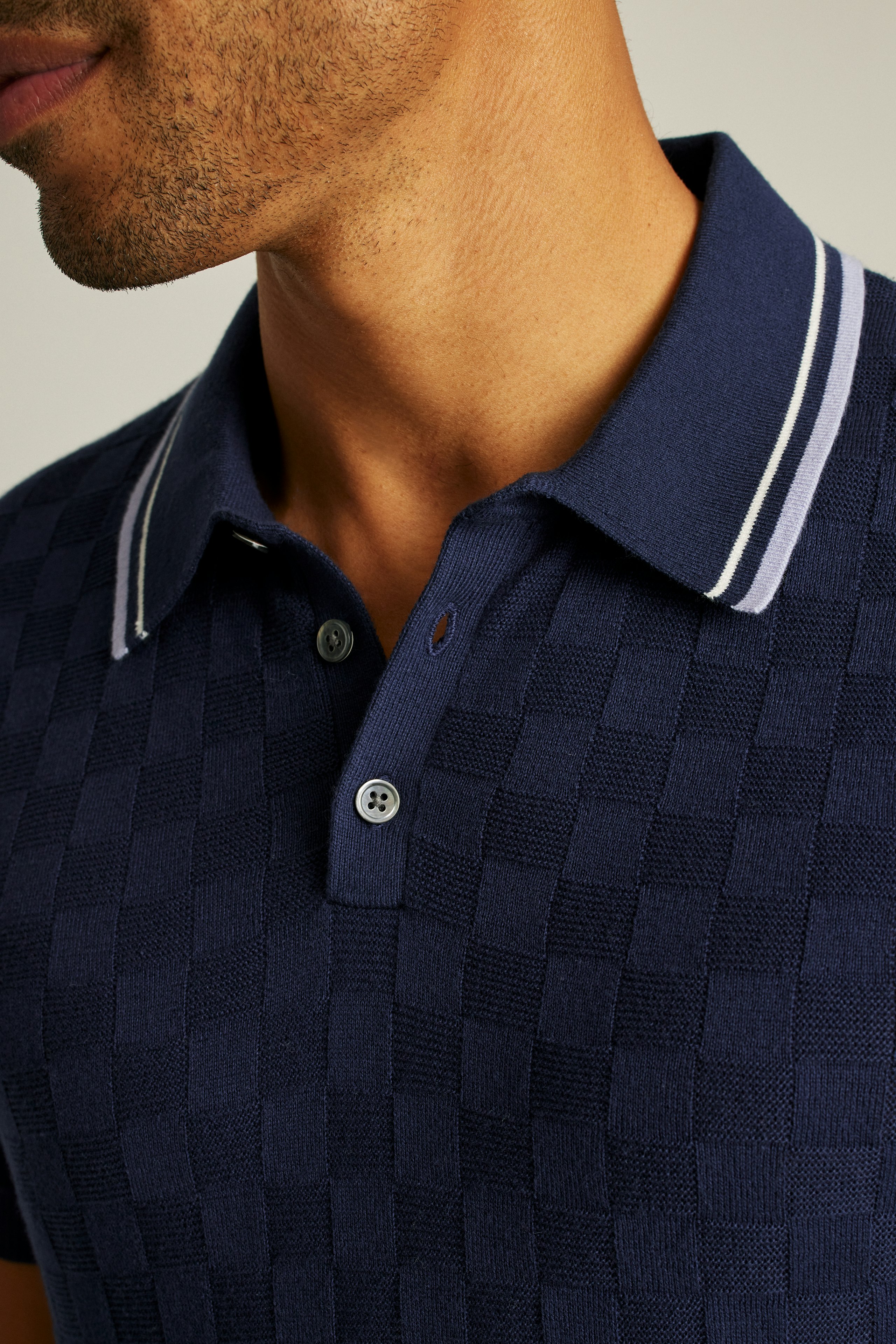 Grid Sweater Polo