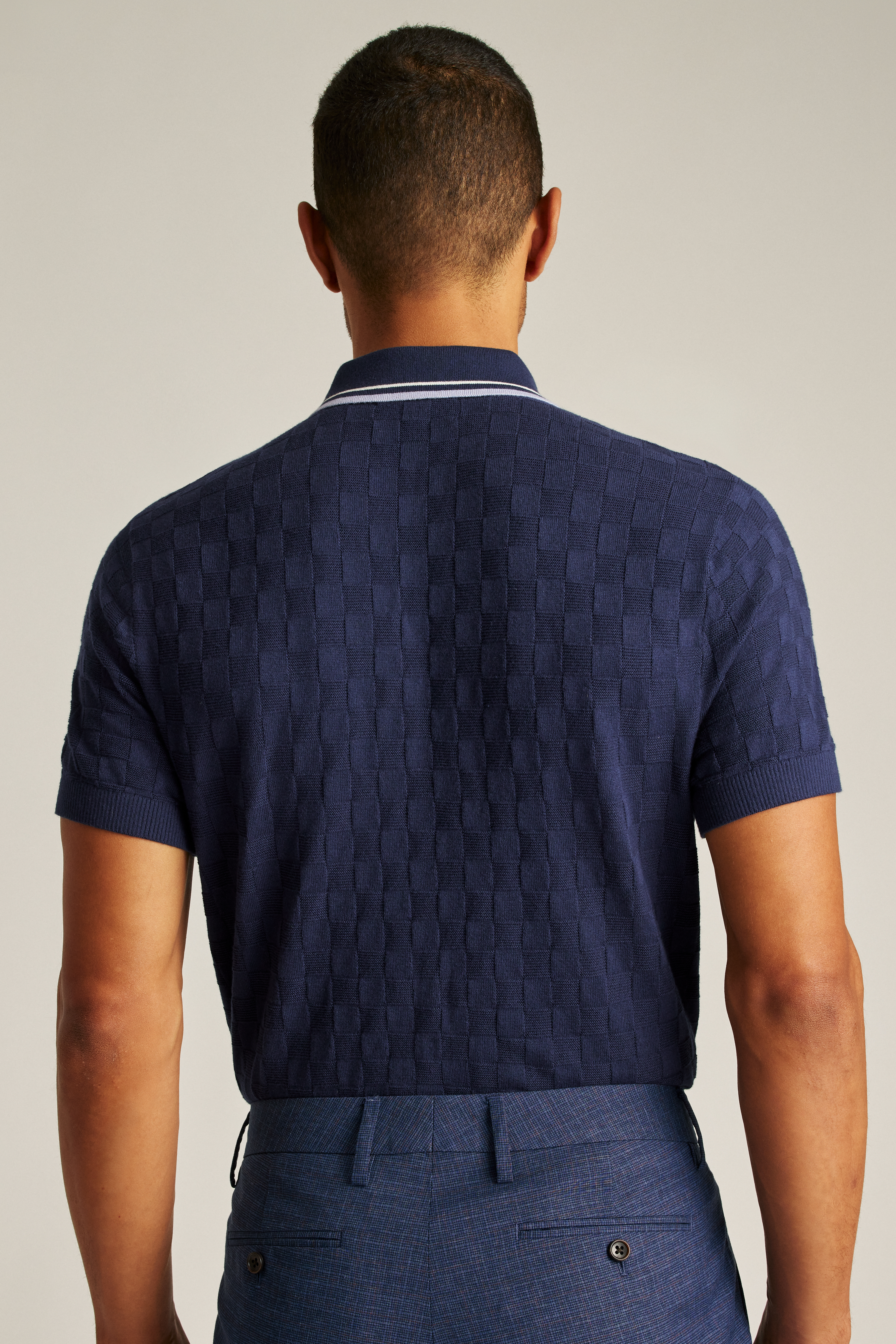 Grid Sweater Polo